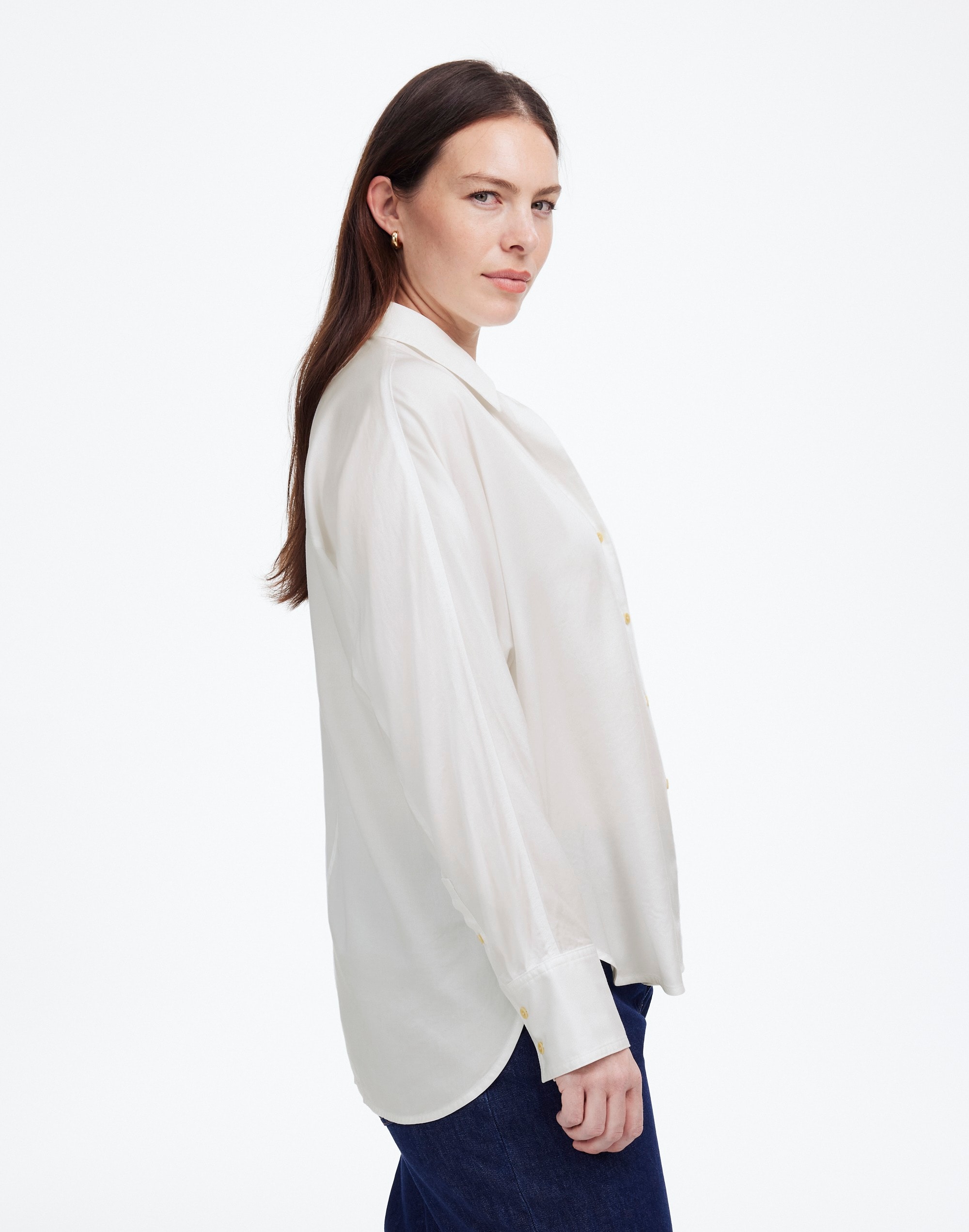 Relaxed Dolman Button-Up Shirt