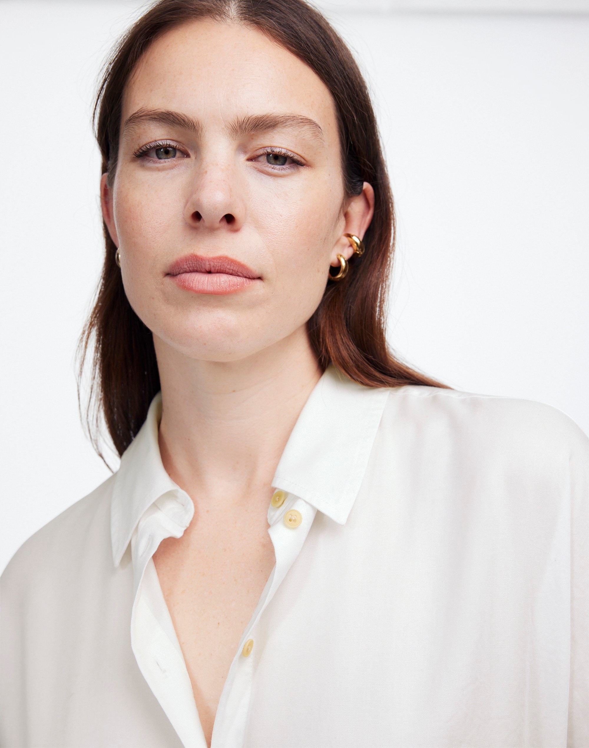 Relaxed Dolman Button-Up Shirt