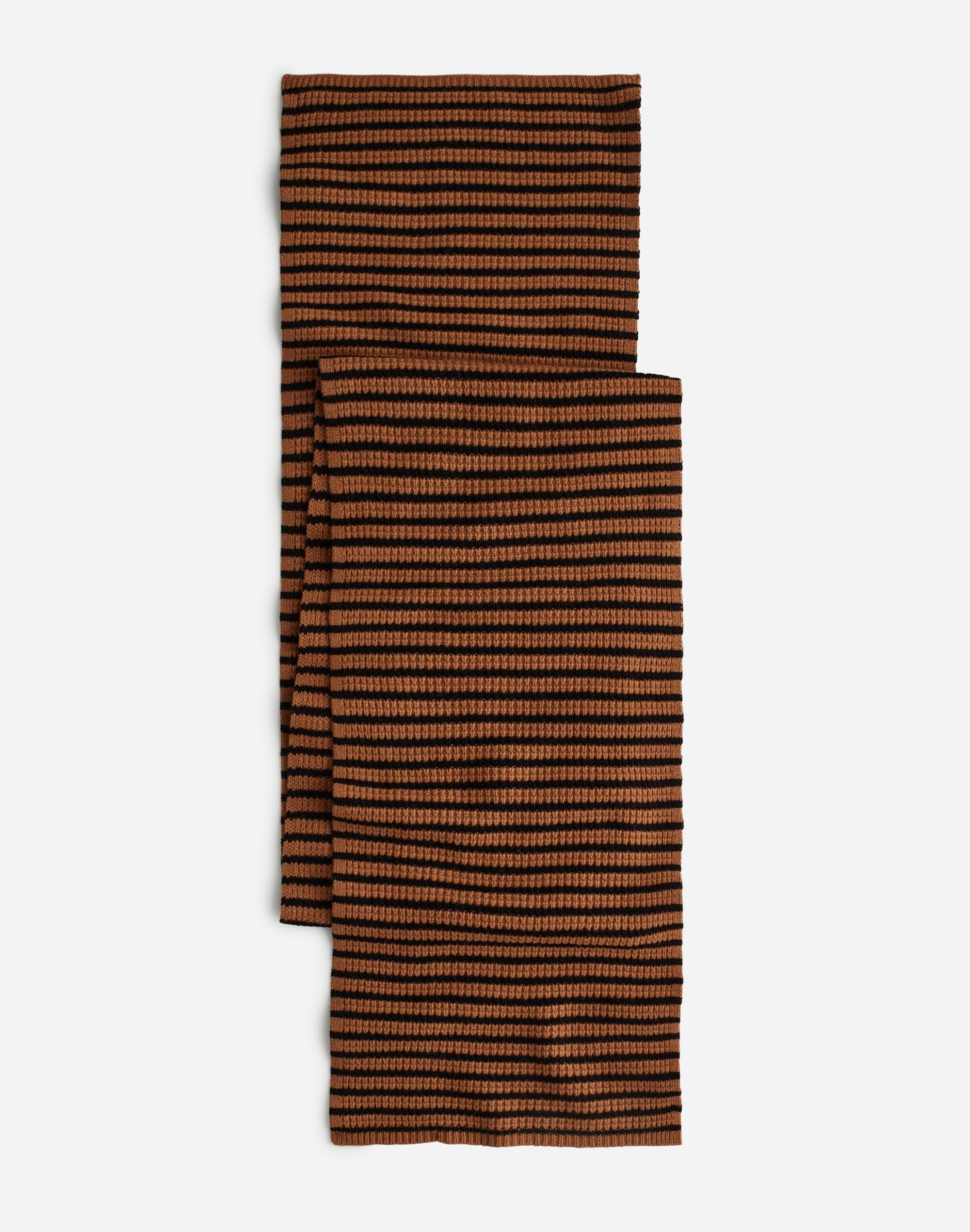 Wool Waffle-Knit Scarf in Stripe