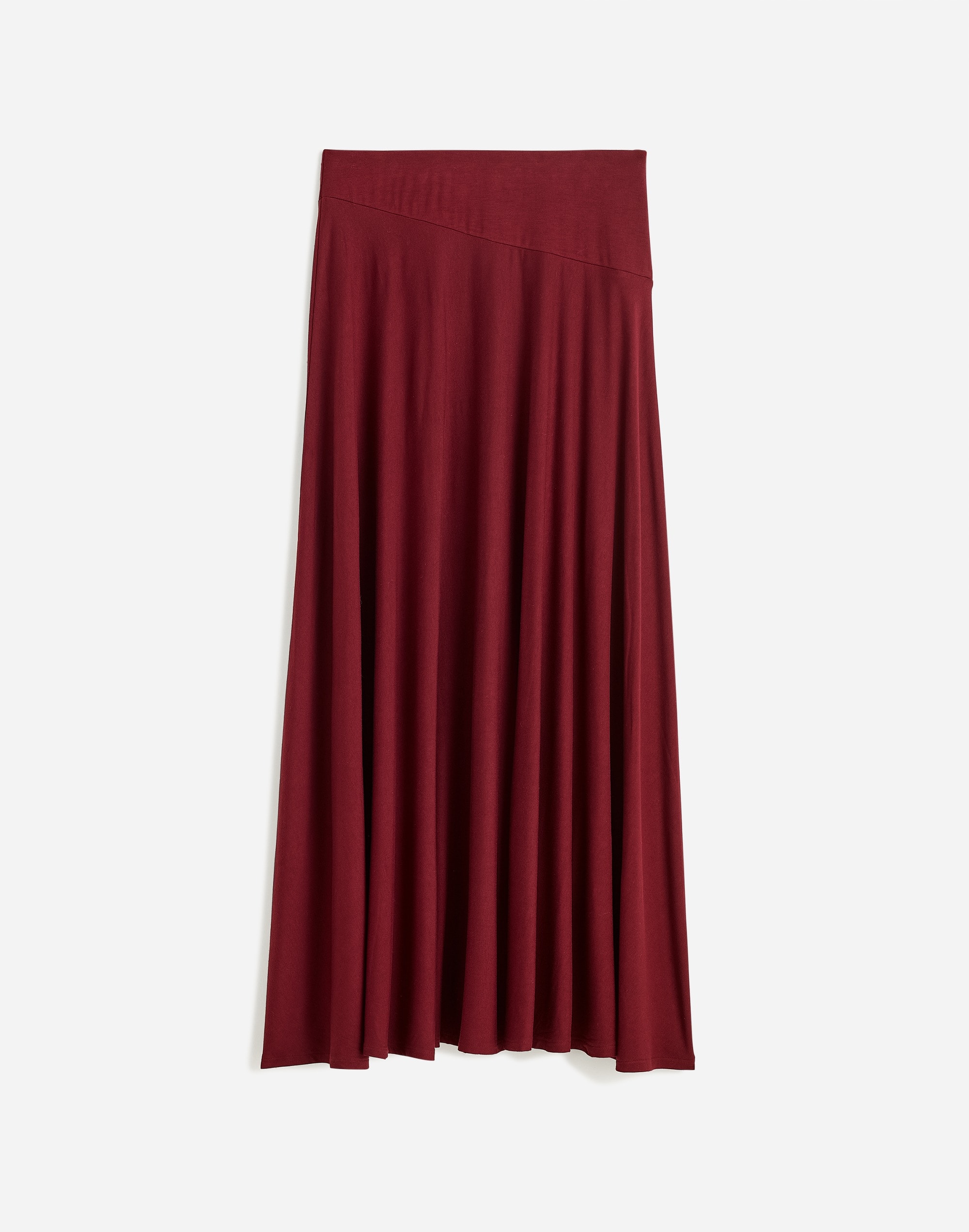 Jersey Asymmetric-Seam Midi Skirt