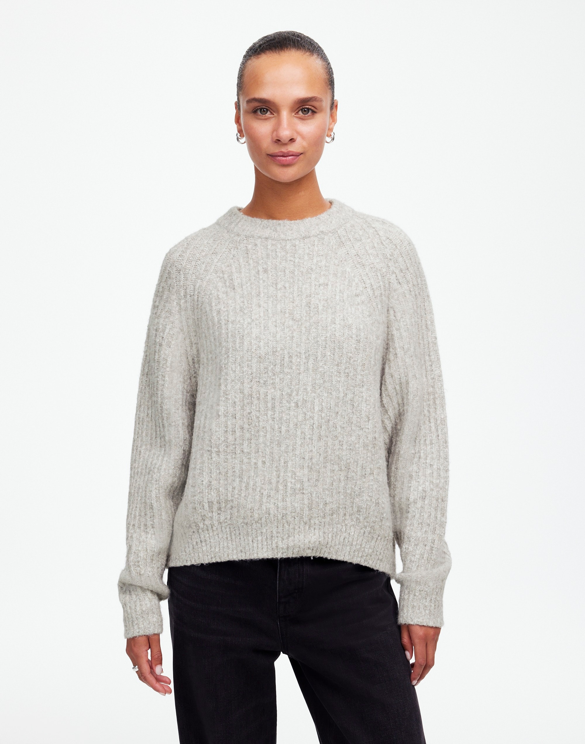 Ribbed Cotton-Blend Sweater