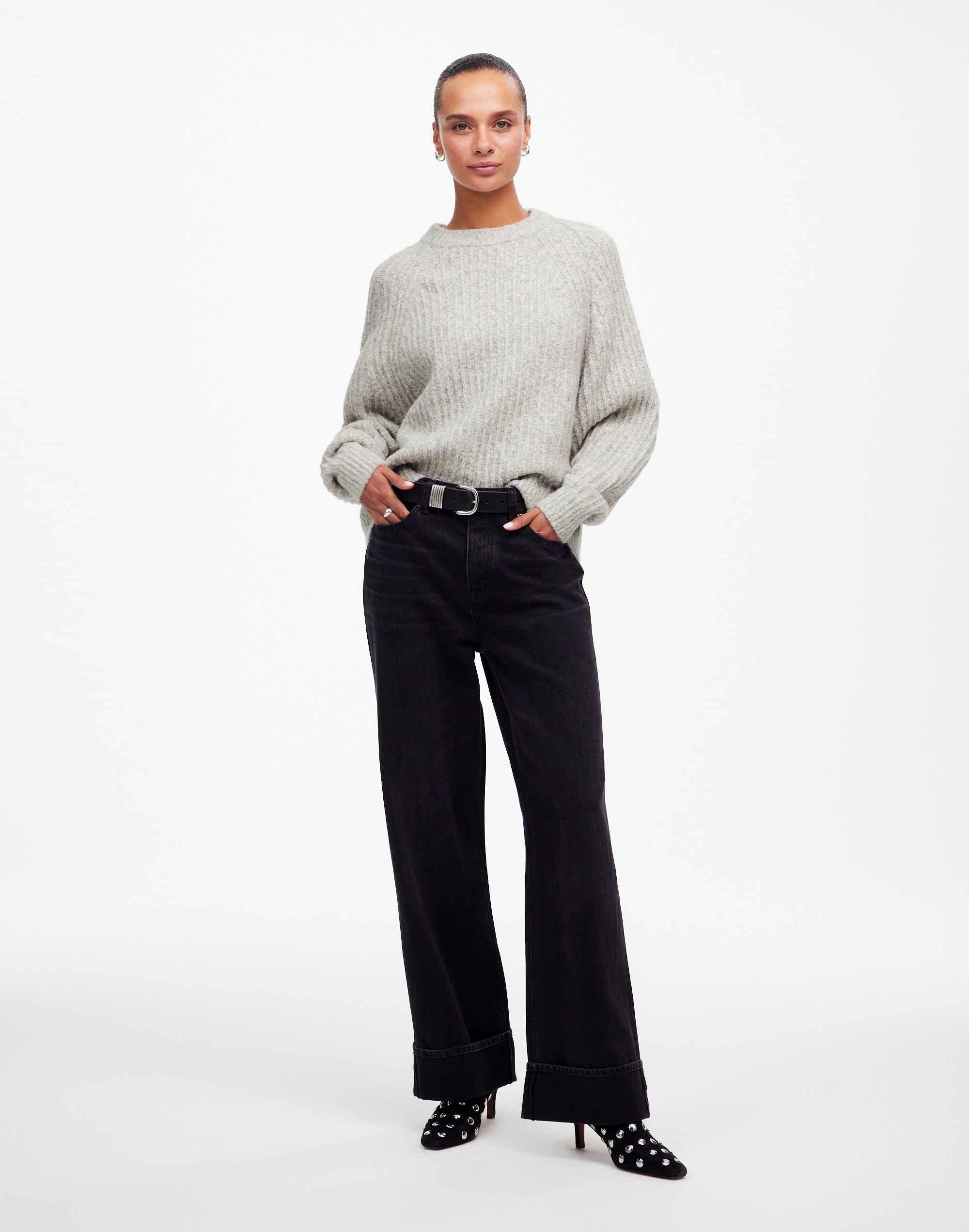 Ribbed Cotton-Blend Sweater
