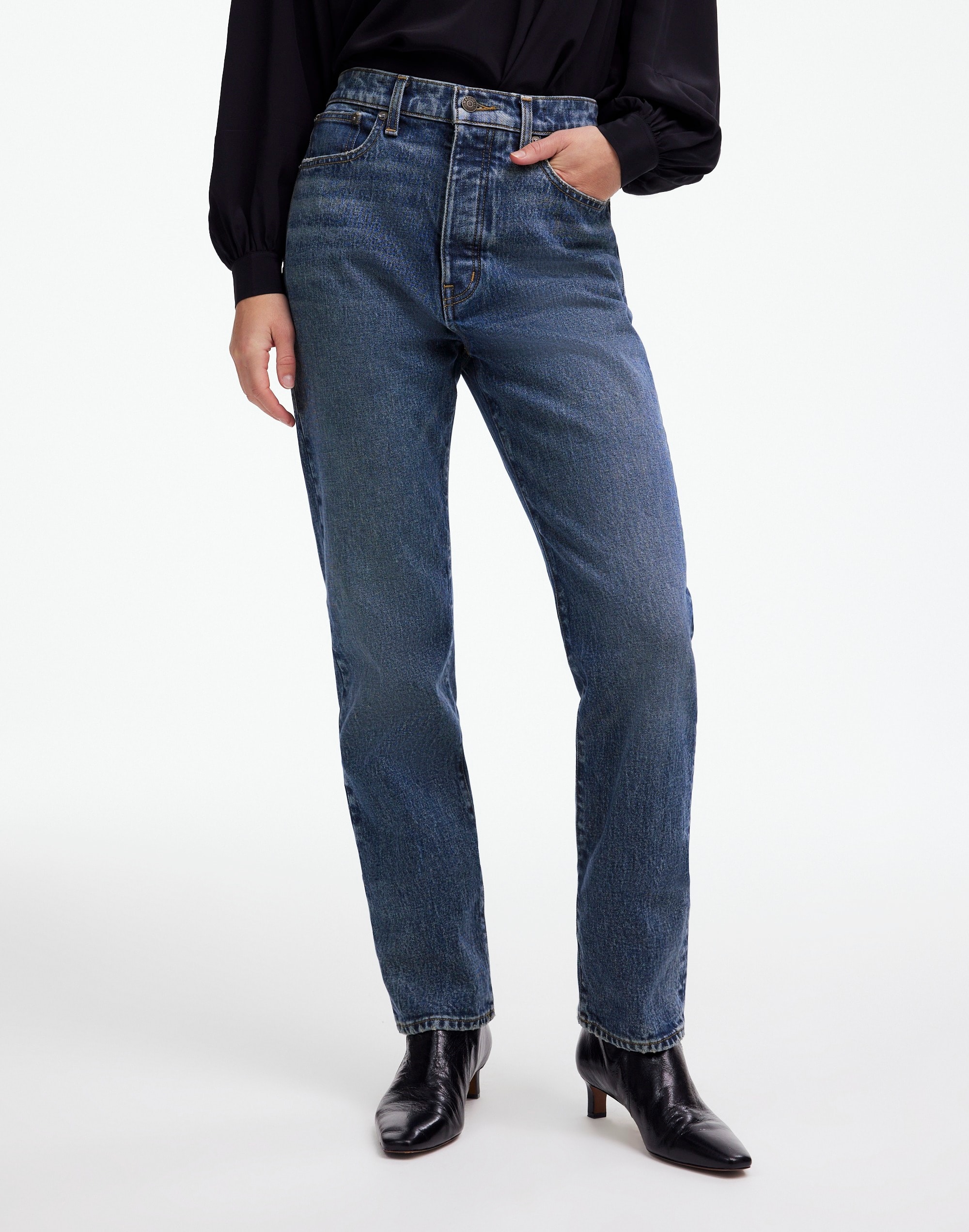 The '90s Straight Crop Jean in Concho Wash