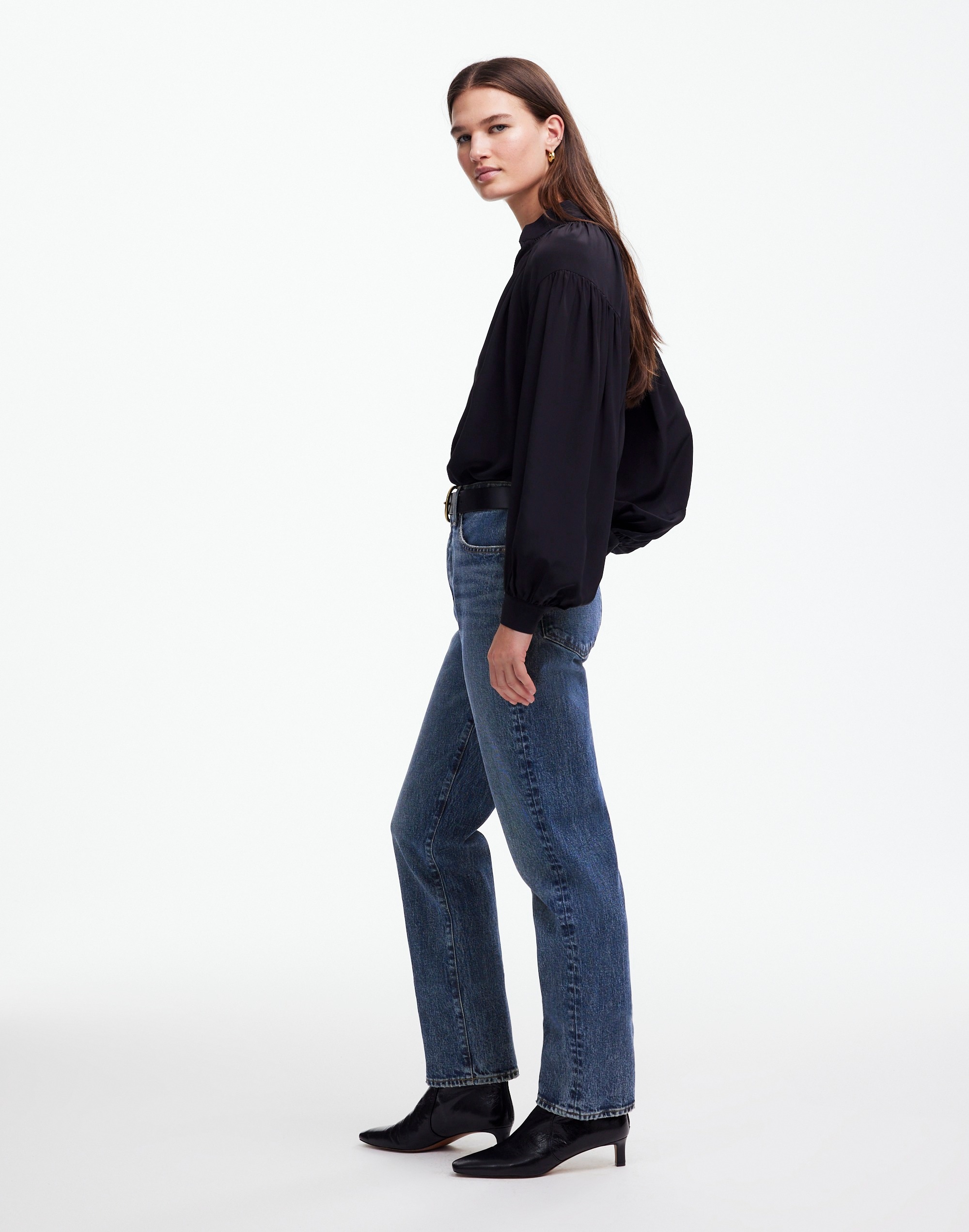 The '90s Straight Crop Jean in Concho Wash