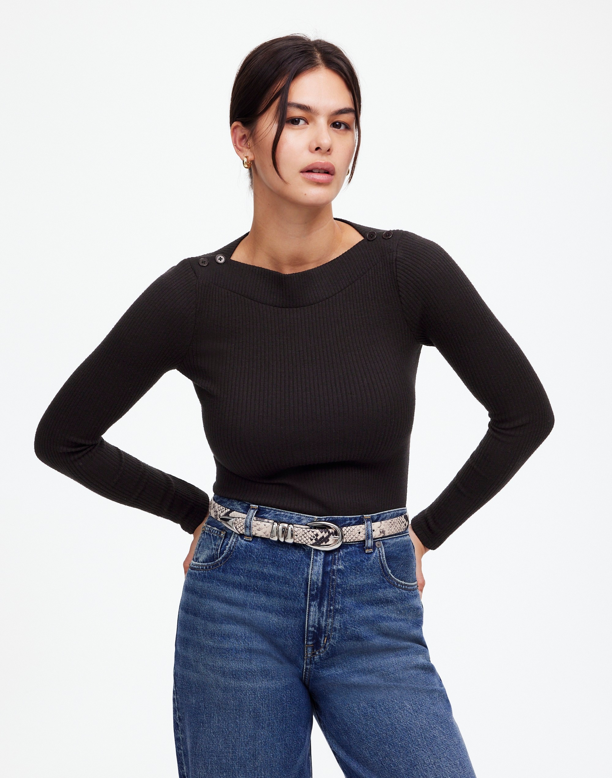 boatneck long-sleeve tee