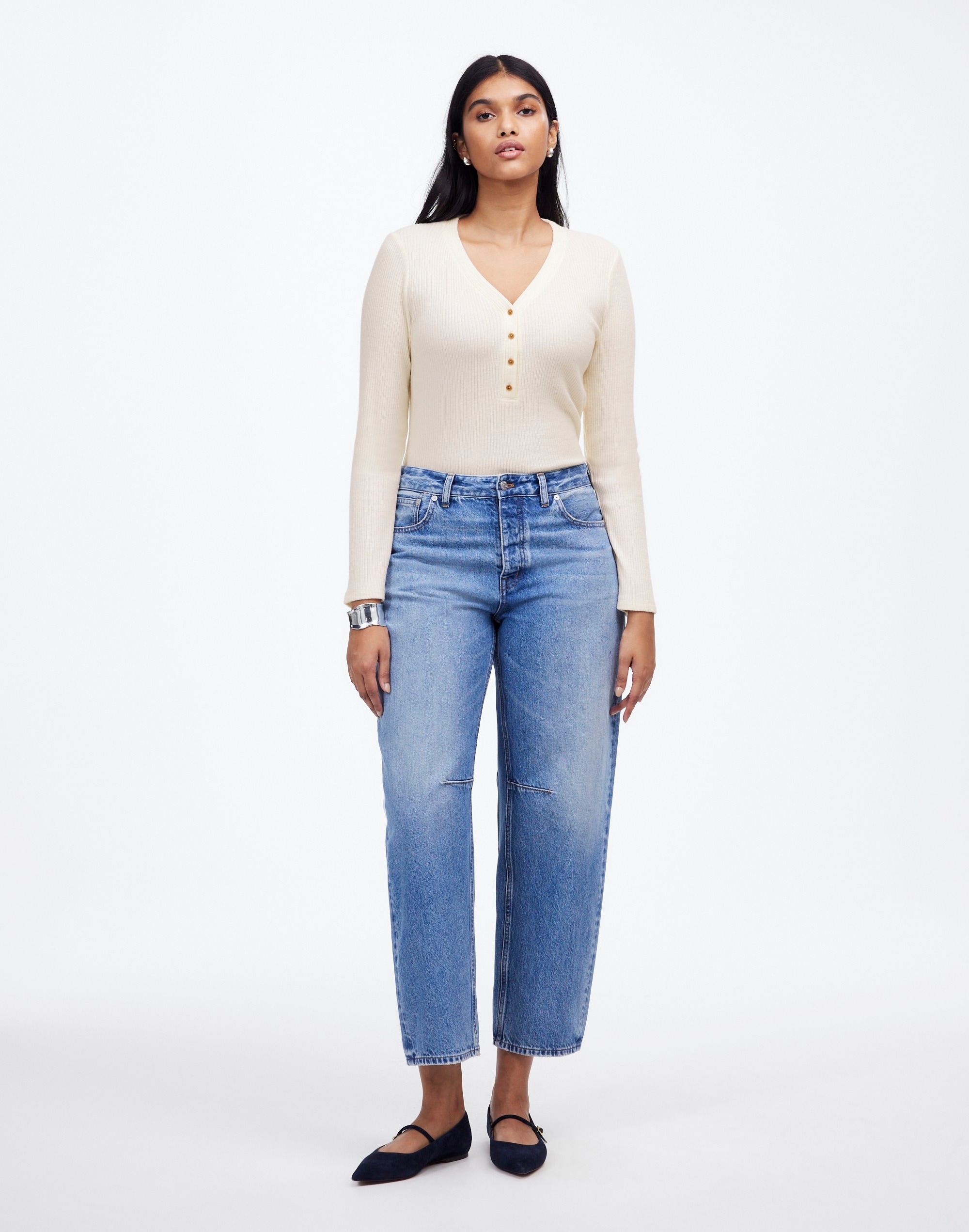 Brushed Long-Sleeve Henley Tee