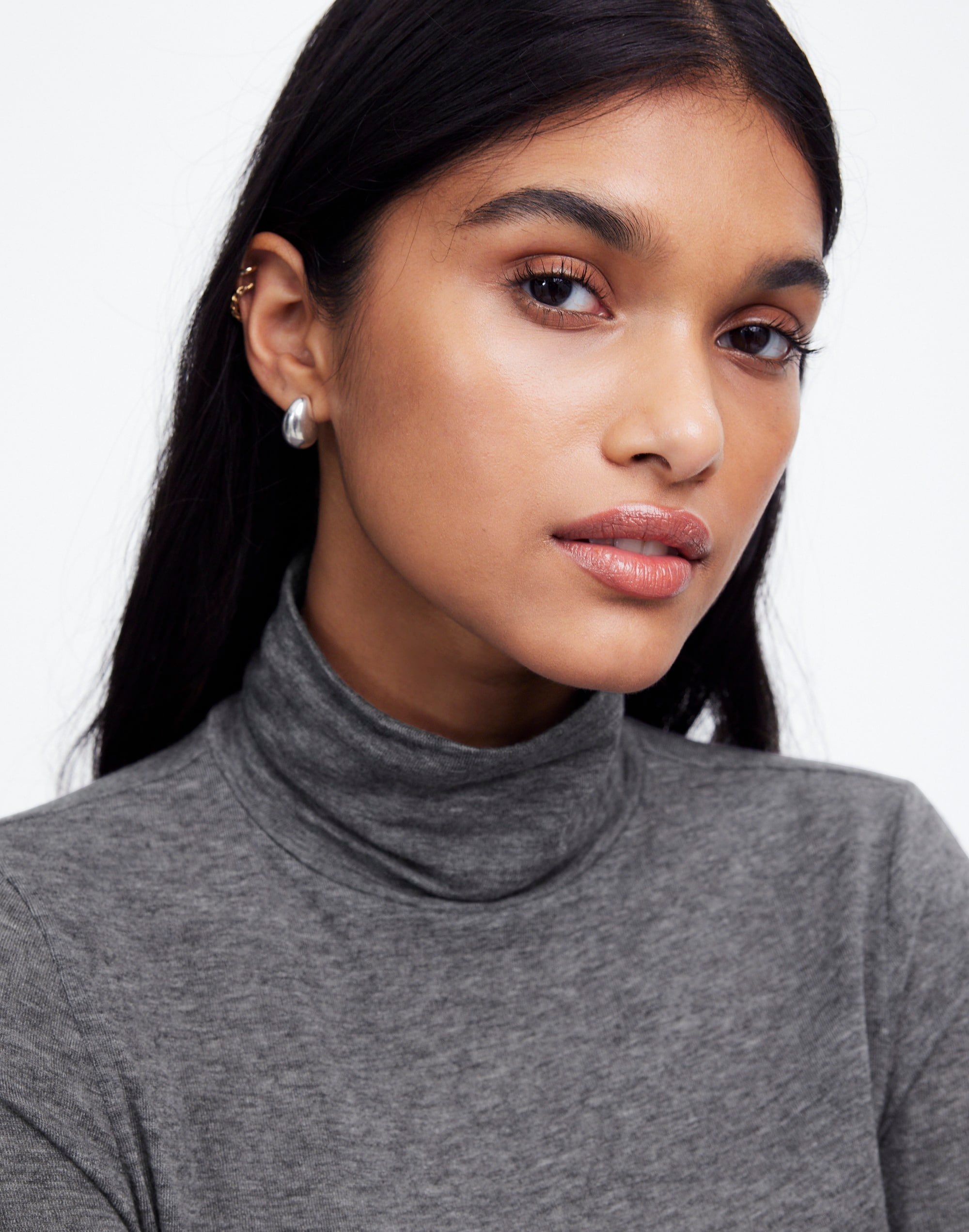 wool-blend turtleneck long-sleeve tee