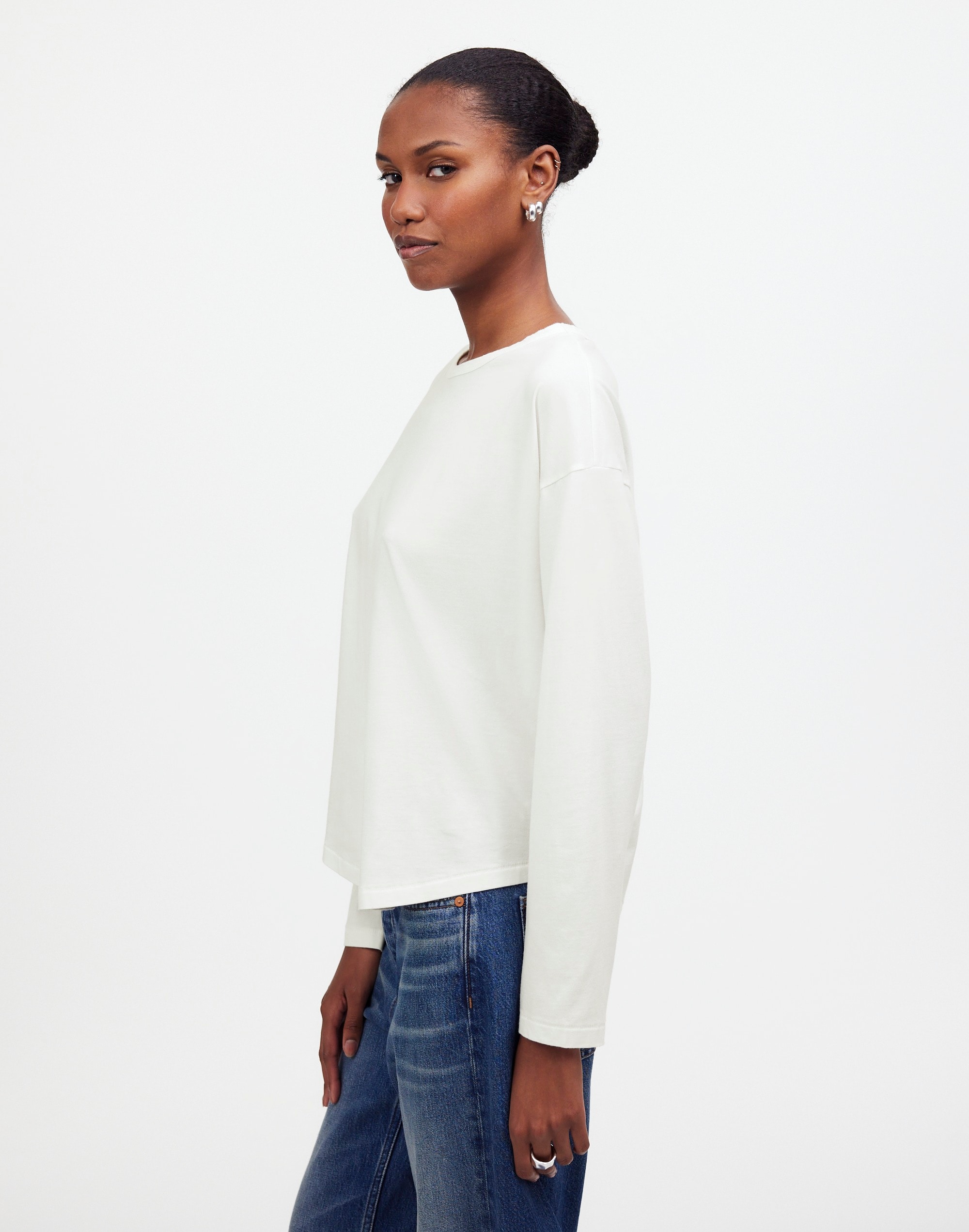 Relaxed Long-Sleeve Crewneck Tee