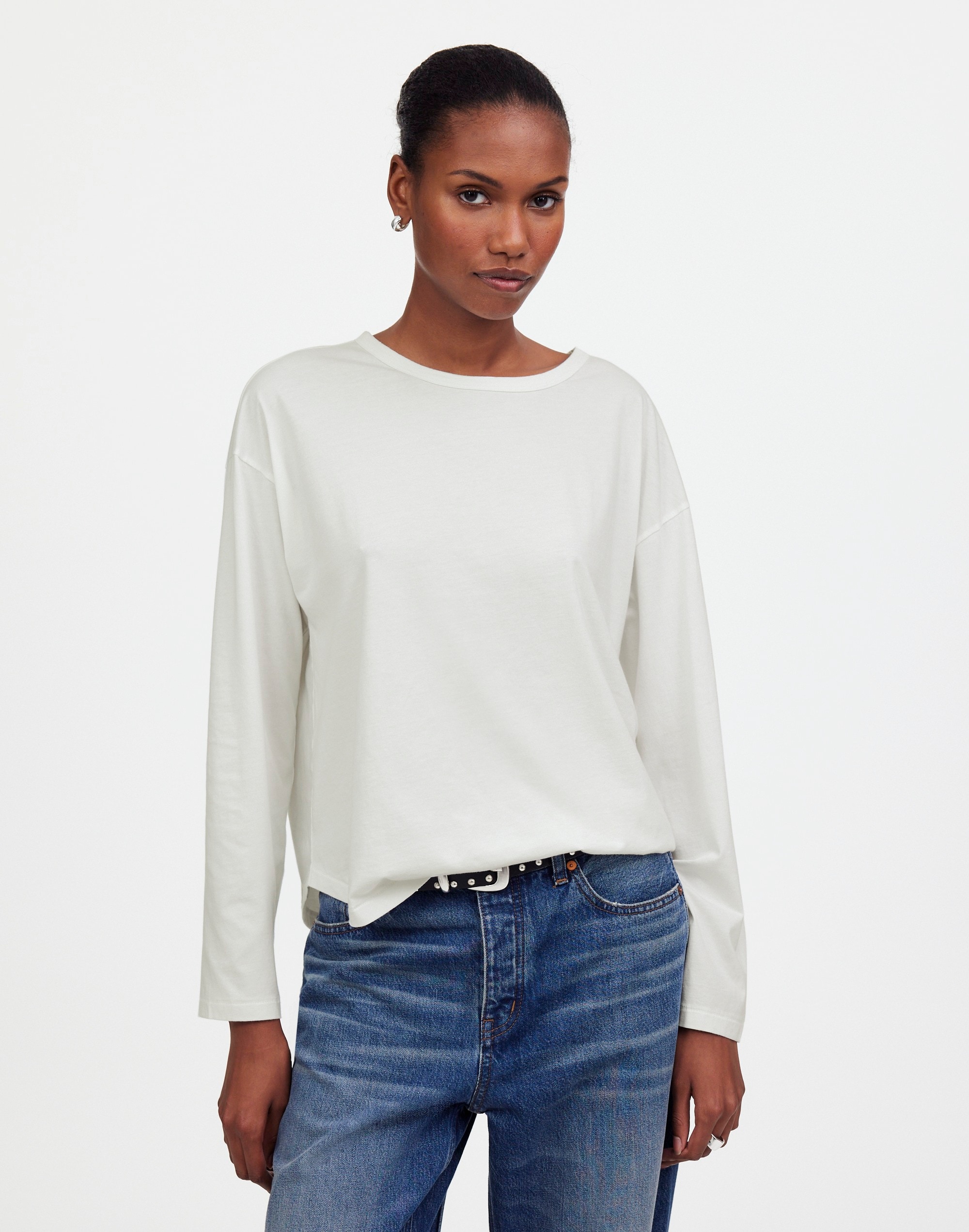 Relaxed Long-Sleeve Crewneck Tee