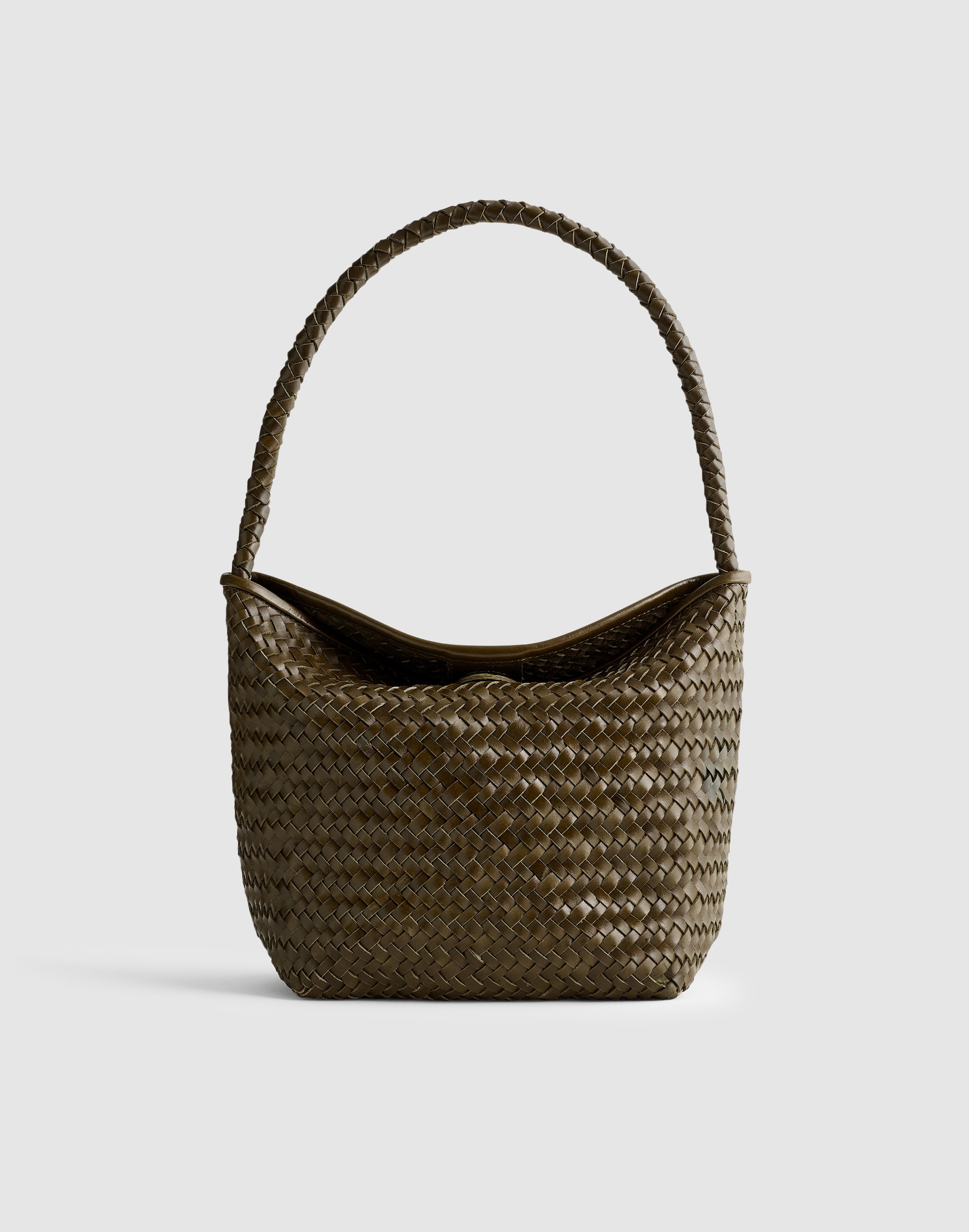 Madewell The Signature Woven Shoulder Bag In Faded Olive