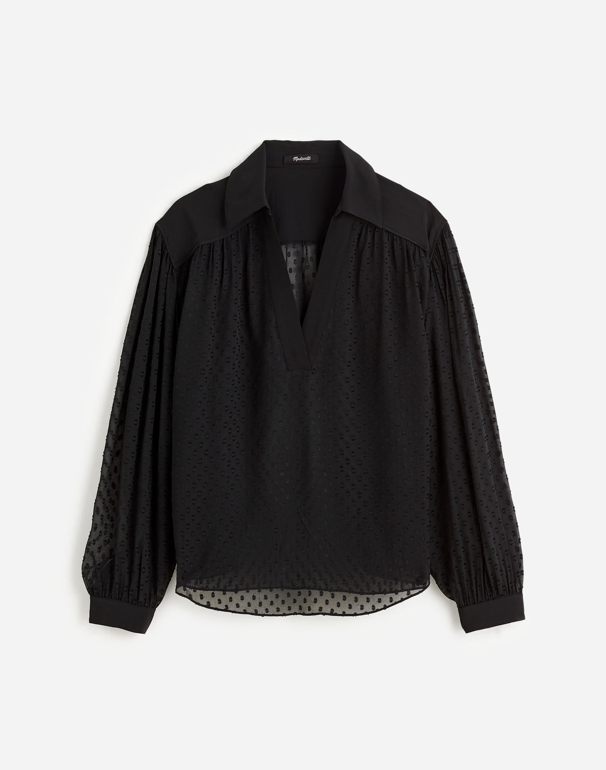 plus long-sleeve popover top