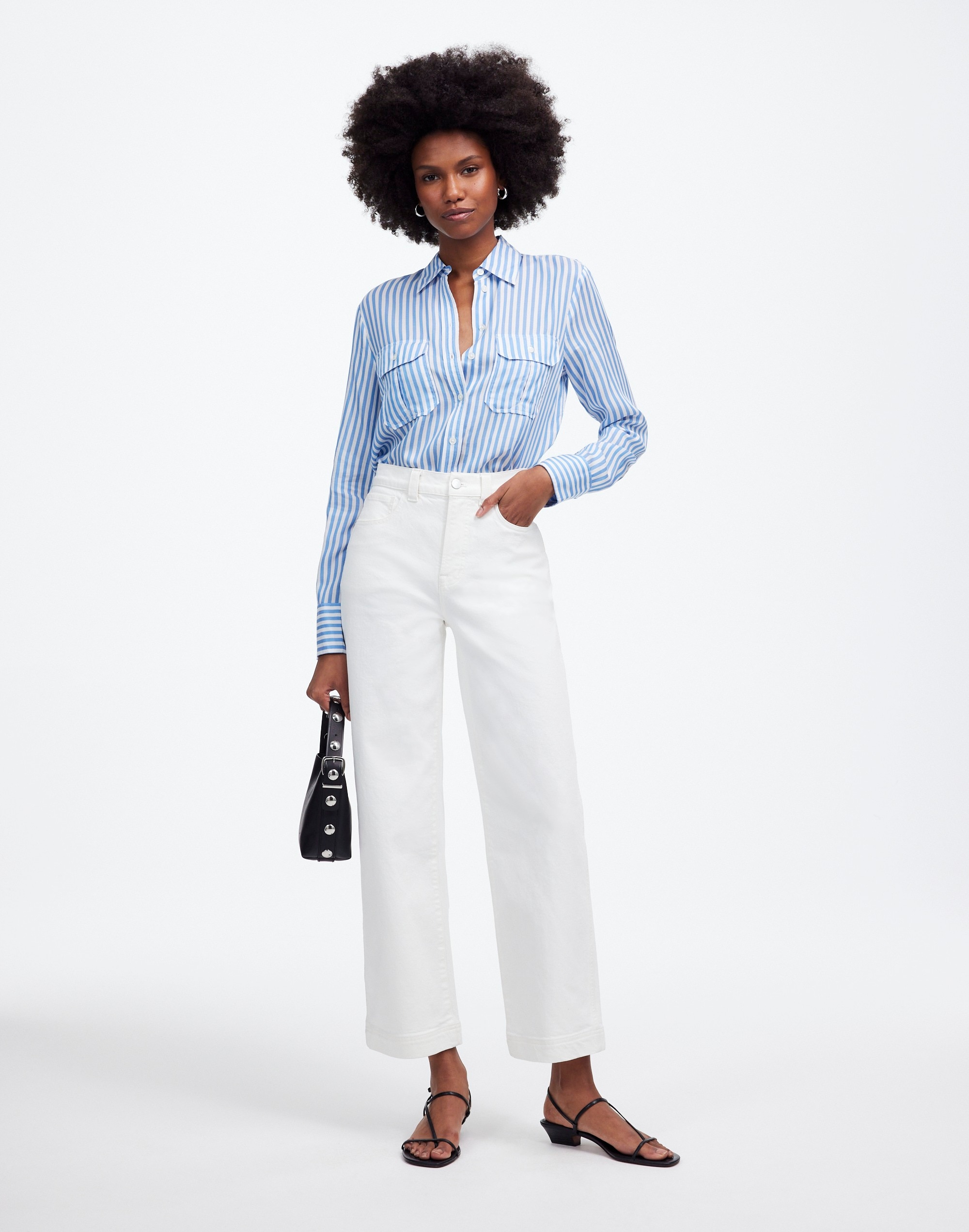 The Tall Perfect Vintage Wide-Leg Crop Jean in Tile White