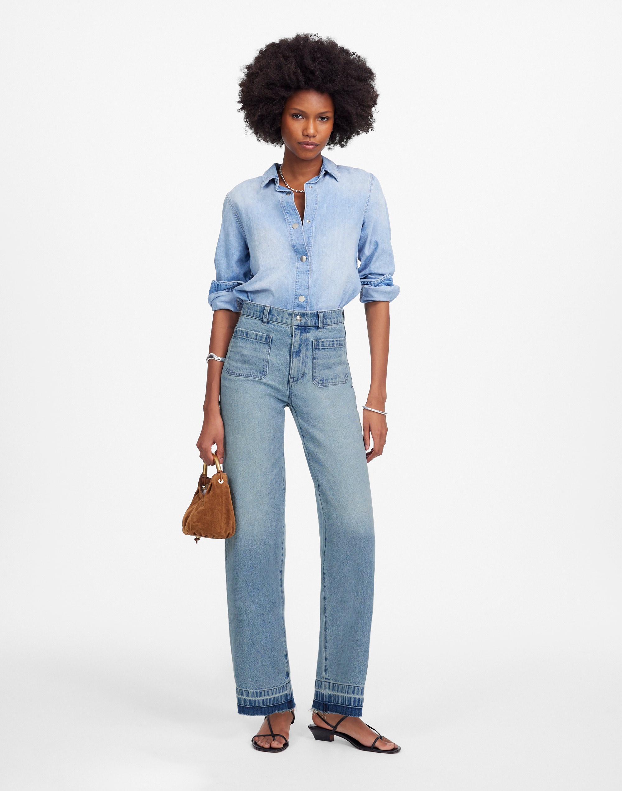 the emmett wide-leg jean in banning wash: patch pocket edition