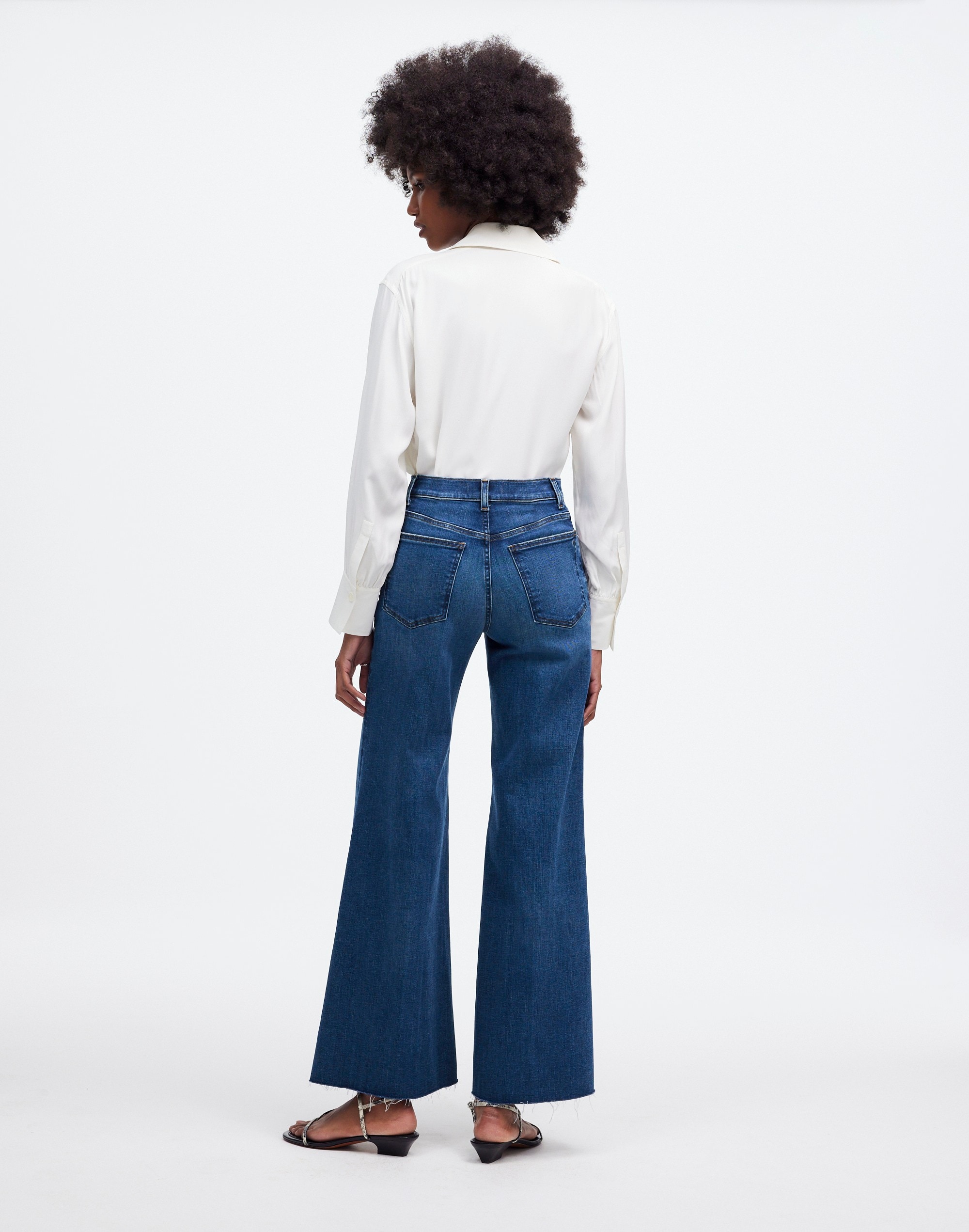 Flared Wide-Leg Crop Jeans