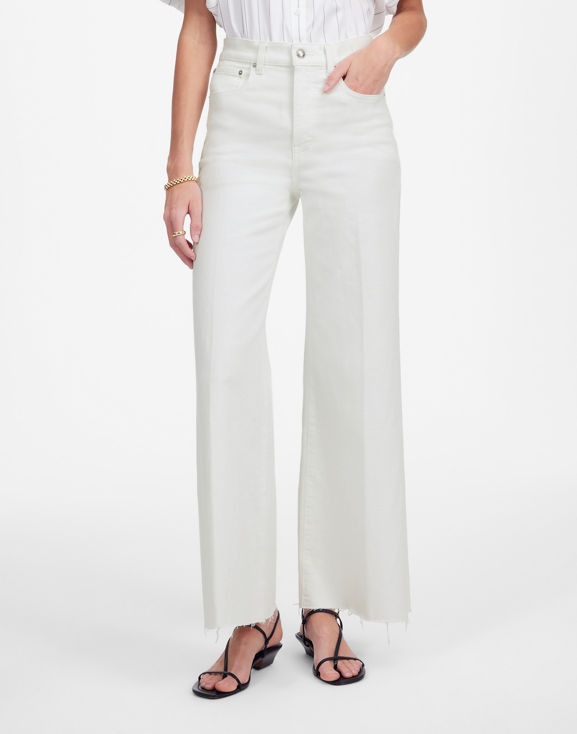 Flared Wide-Leg Crop Jeans