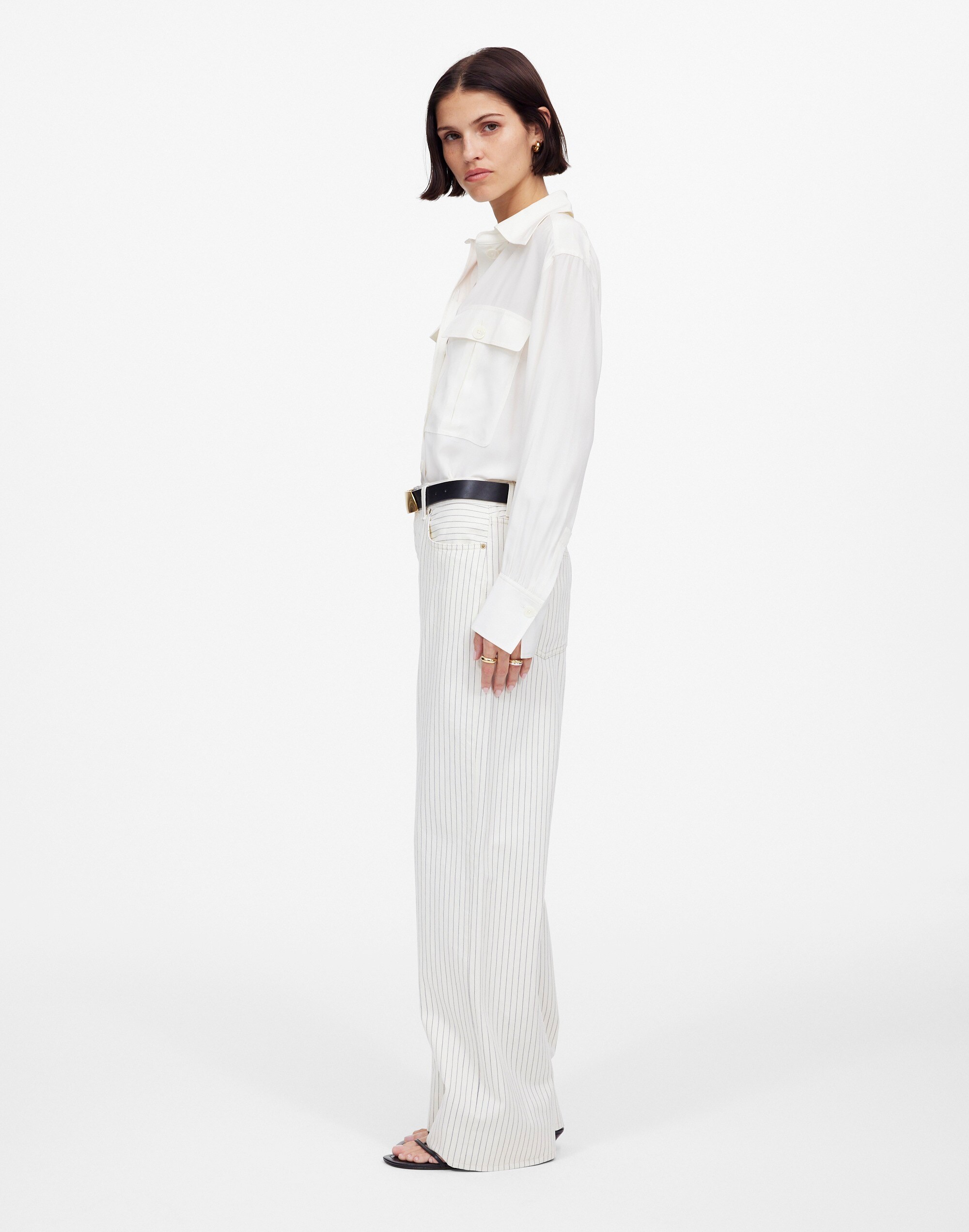 Low-Slung Baggy Jean in Railroad Stripe Alternate Image 3