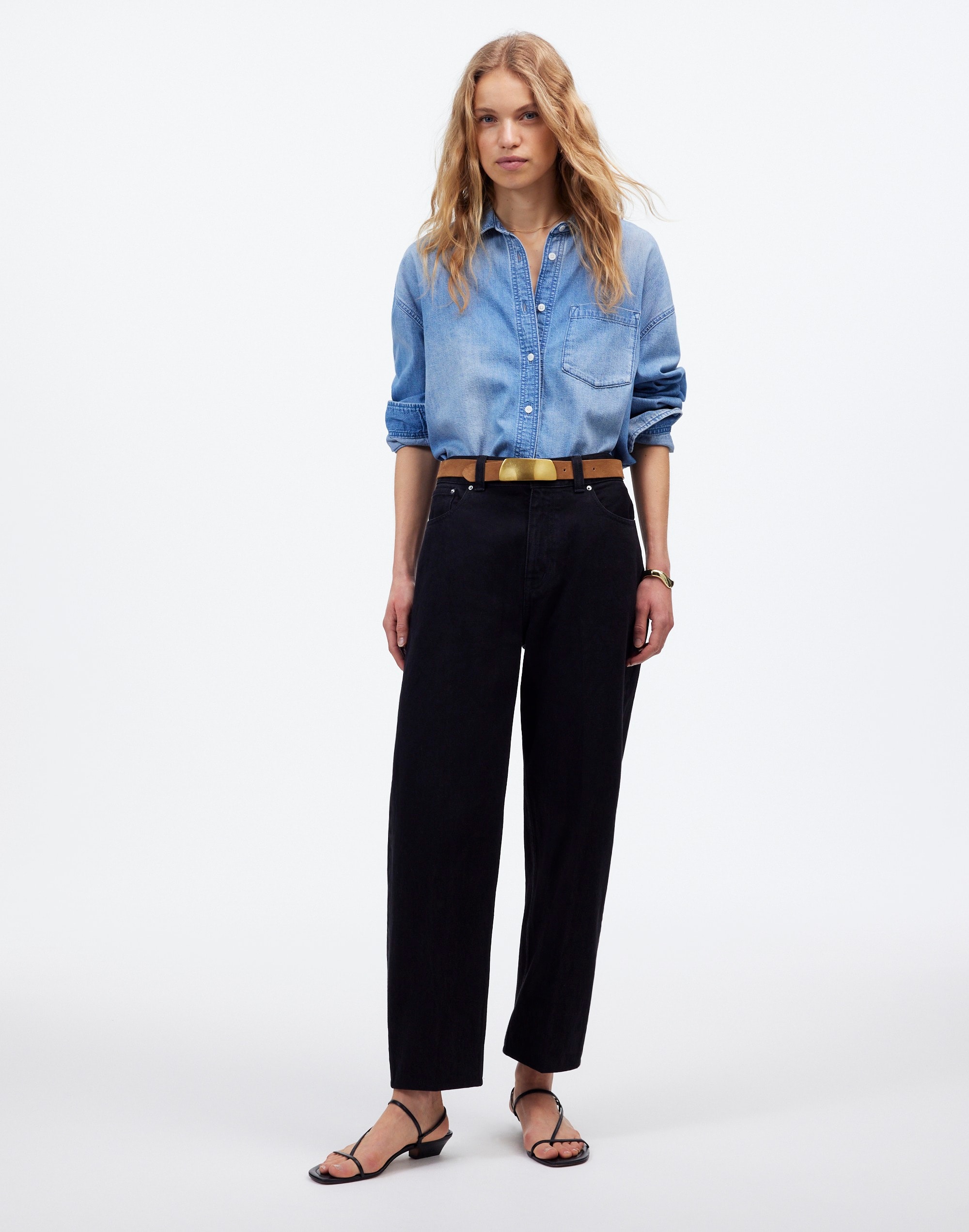 the arc-leg jean in black frost