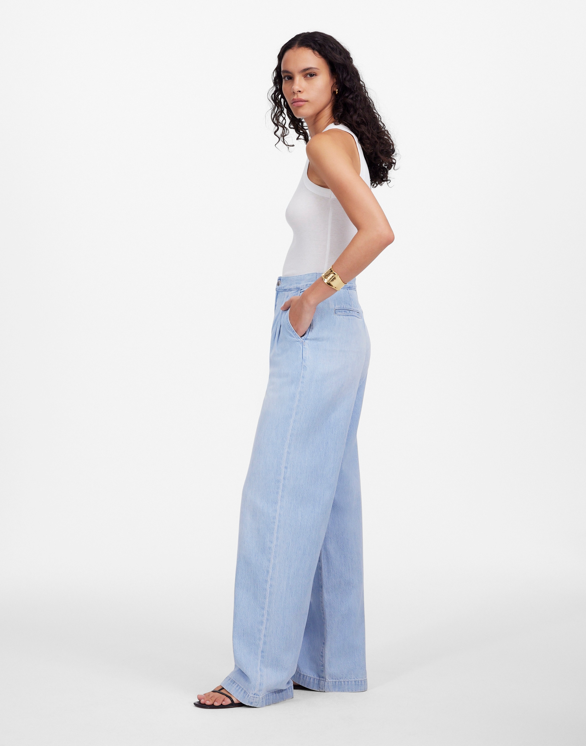 The Harlow Wide-Leg Denim Trouser in Noll Wash: Airy Denim Edition Alternate Image 3