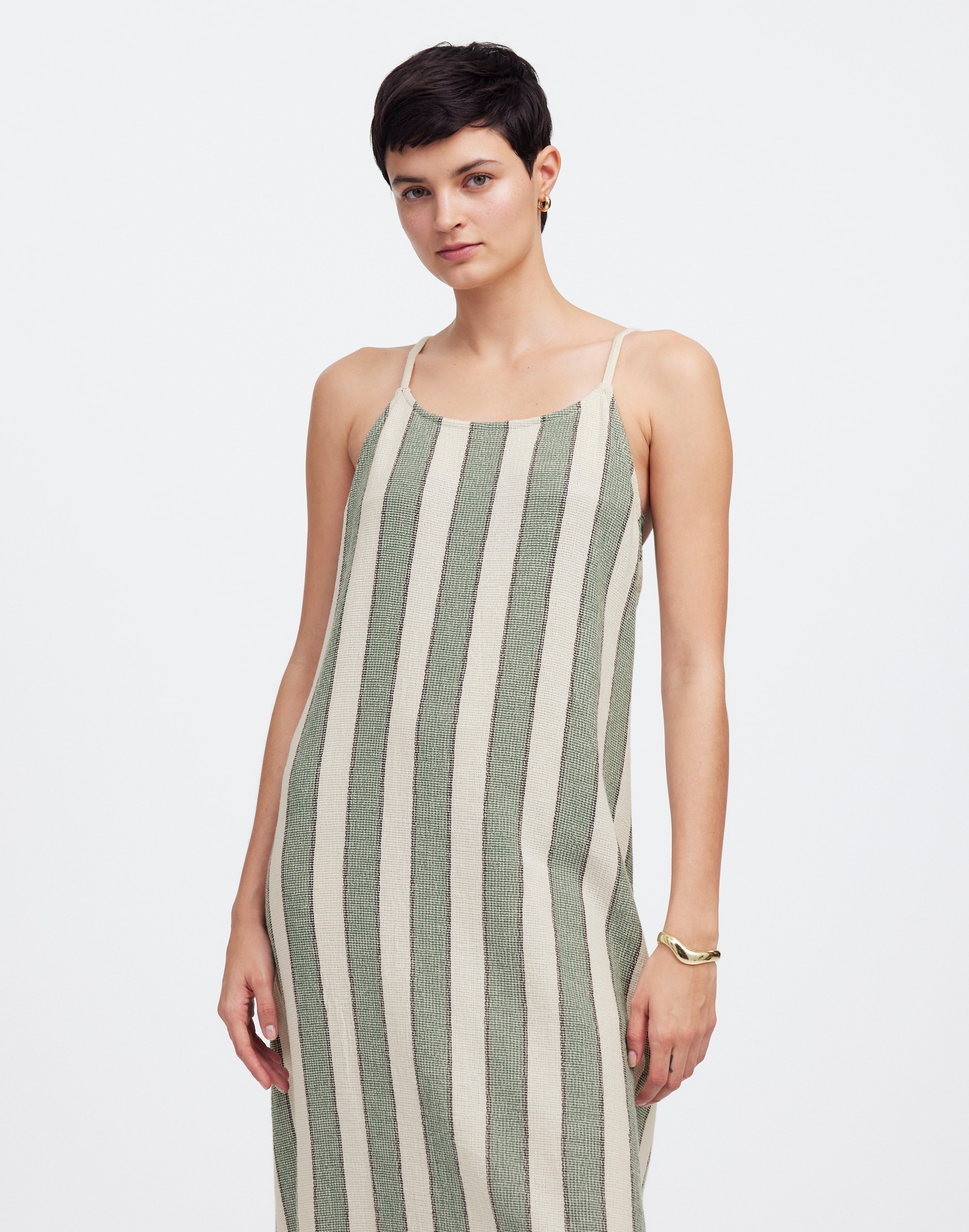 zulu &amp; zephyr eucalyptus stripe organic cotton dress
