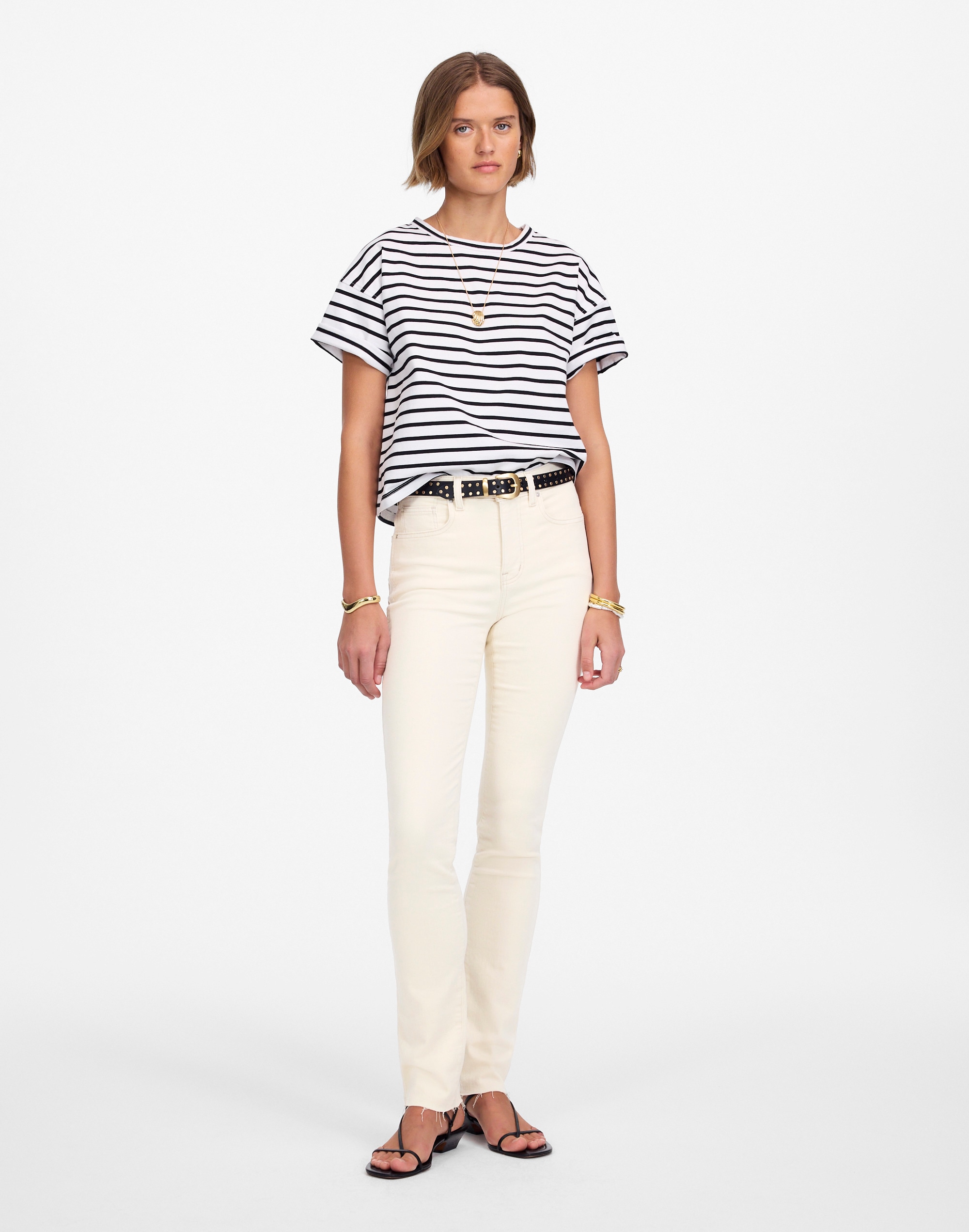 mid-rise stovepipe jeans in vintage canvas