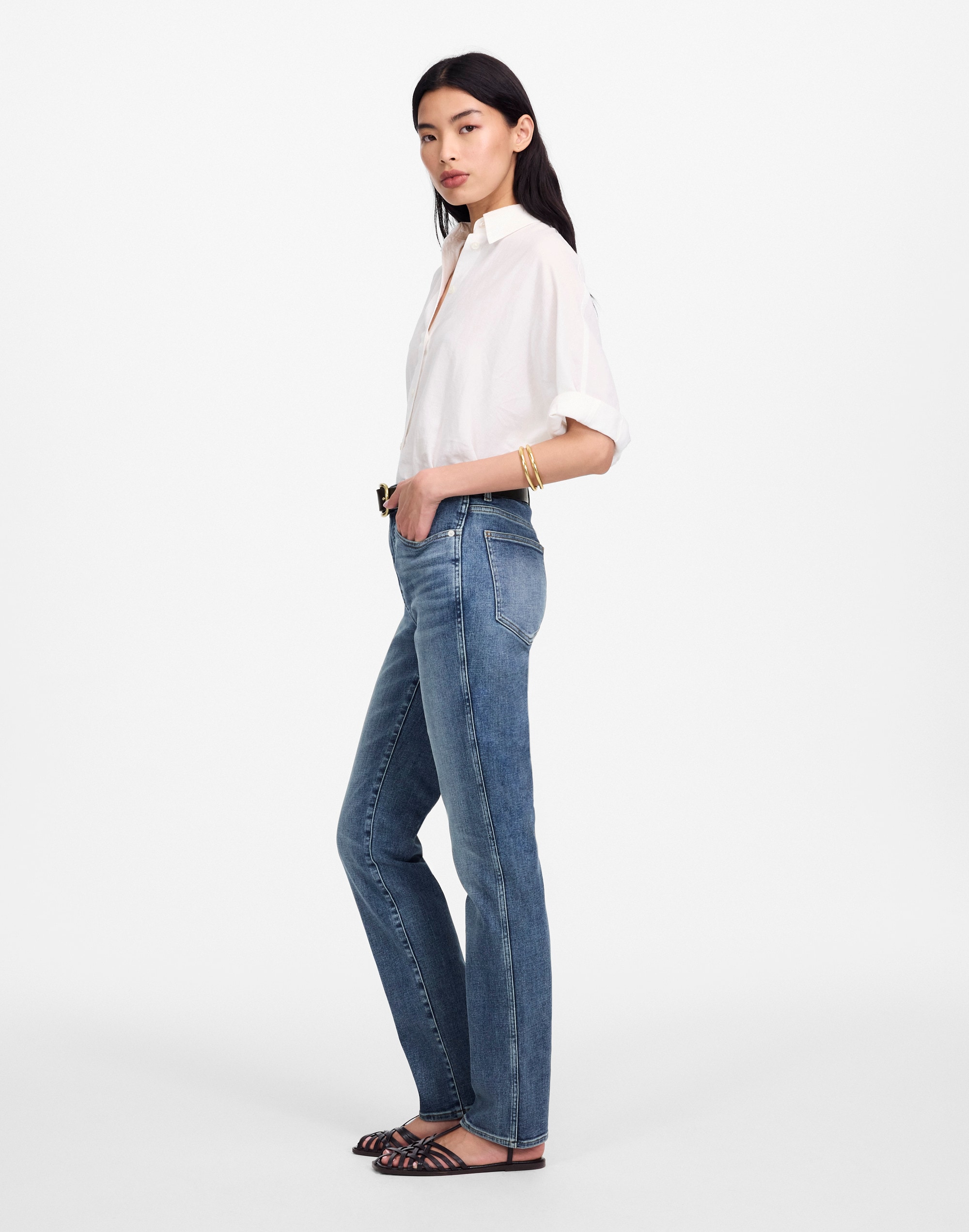 High-Rise Stovepipe Jeans in Ashland Wash Alternate Image 3