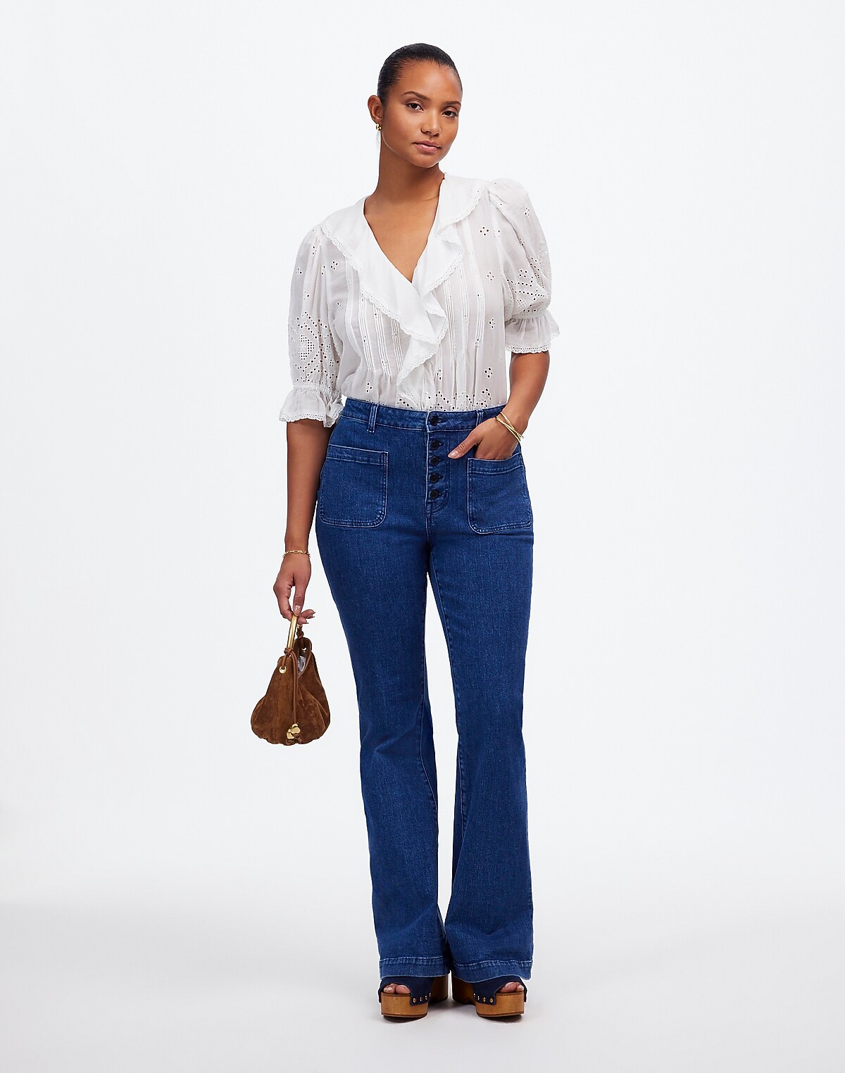 Curvy Flea Market Flare Jeans in Enola Wash