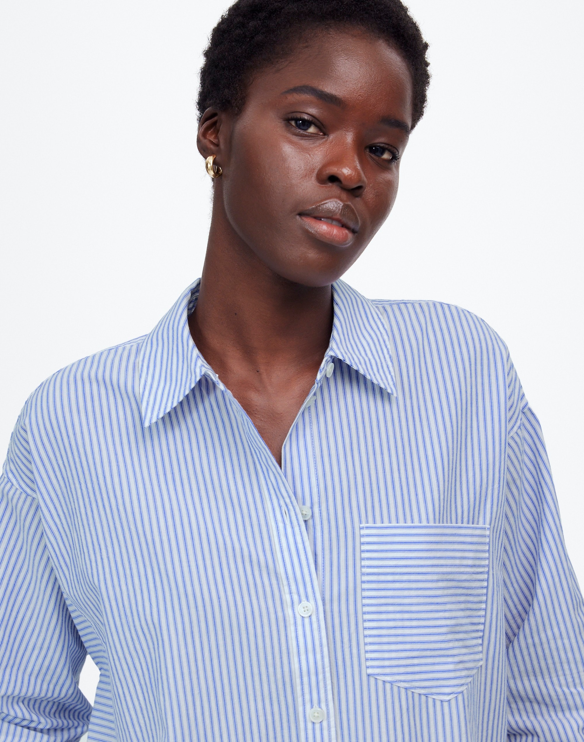 poplin side-panel shirt