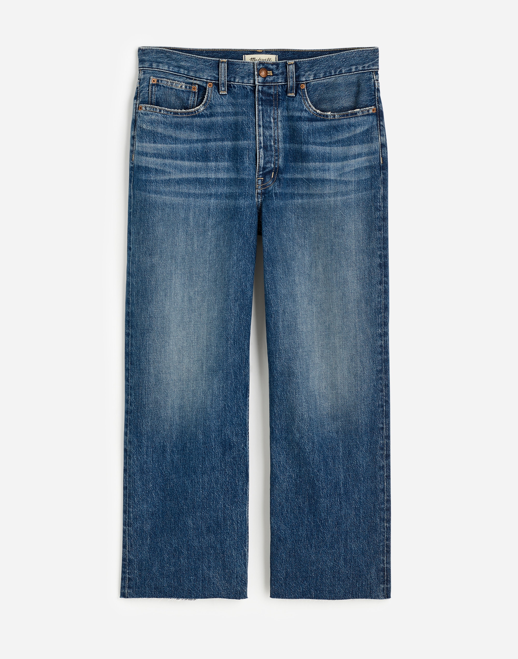 Low-Slung Baggy Crop Jeans in Croswell Wash