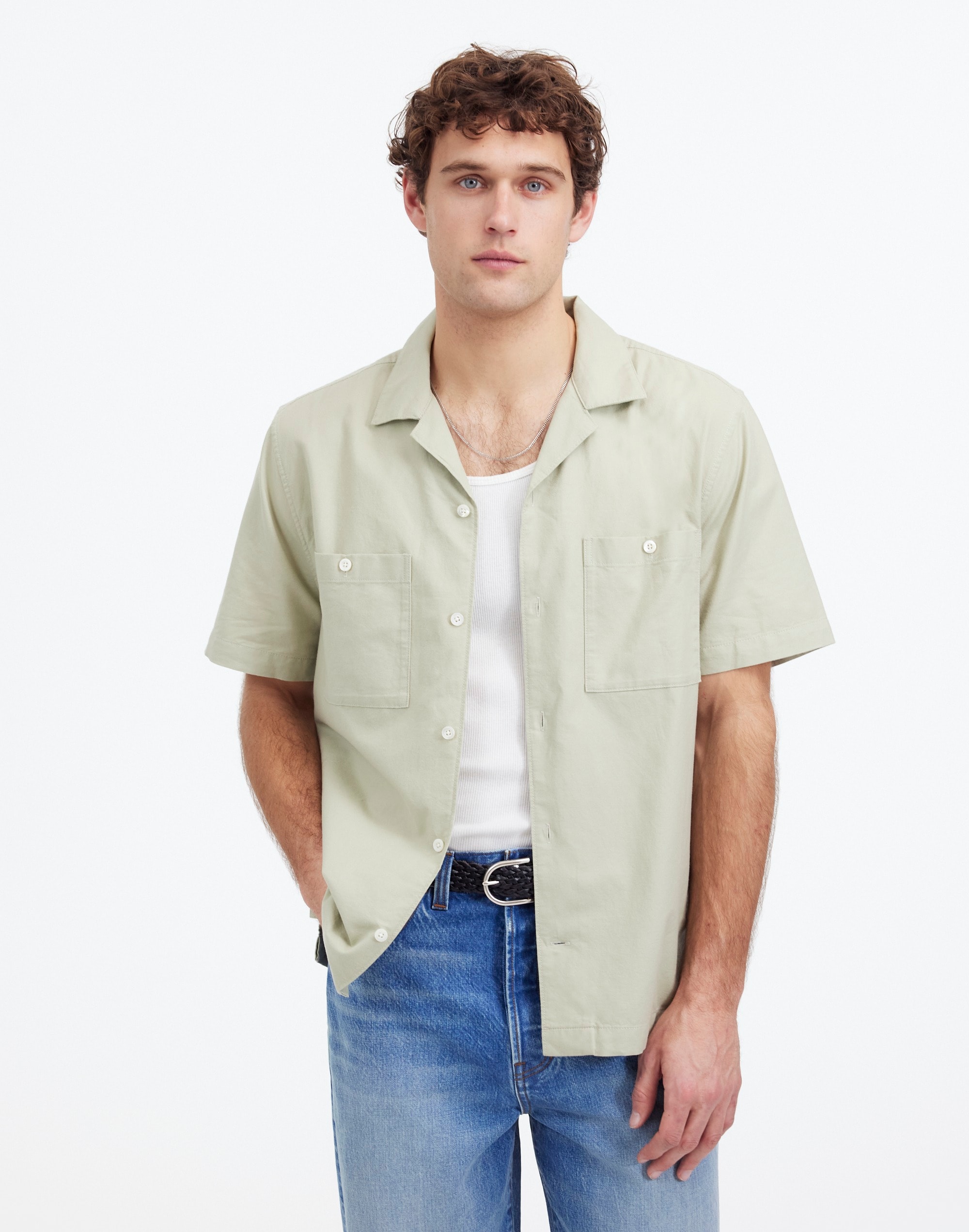Camp Collar Short-Sleeve Shirt in Everyday Twill