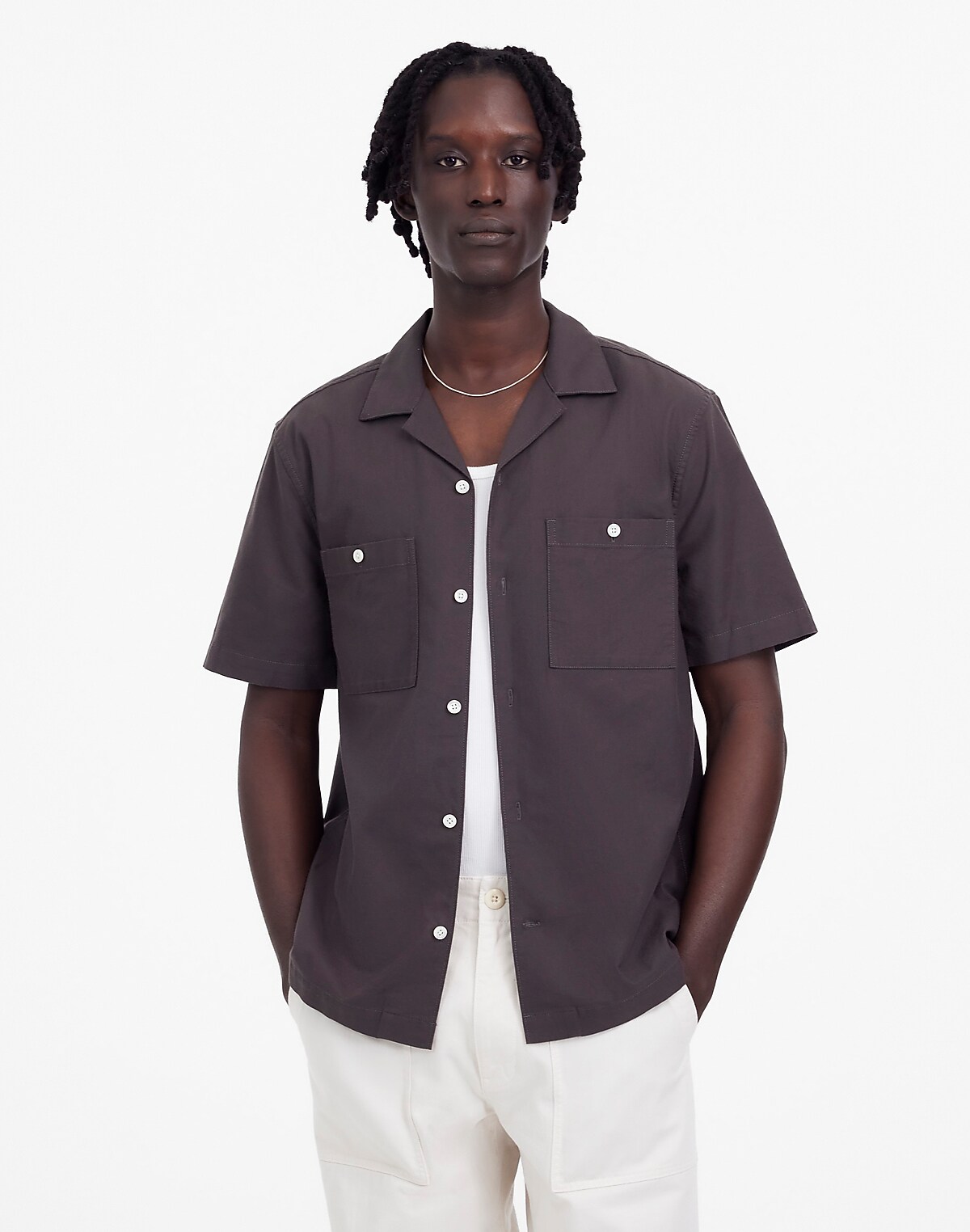 Camp Collar Short-Sleeve Shirt in Everyday Twill