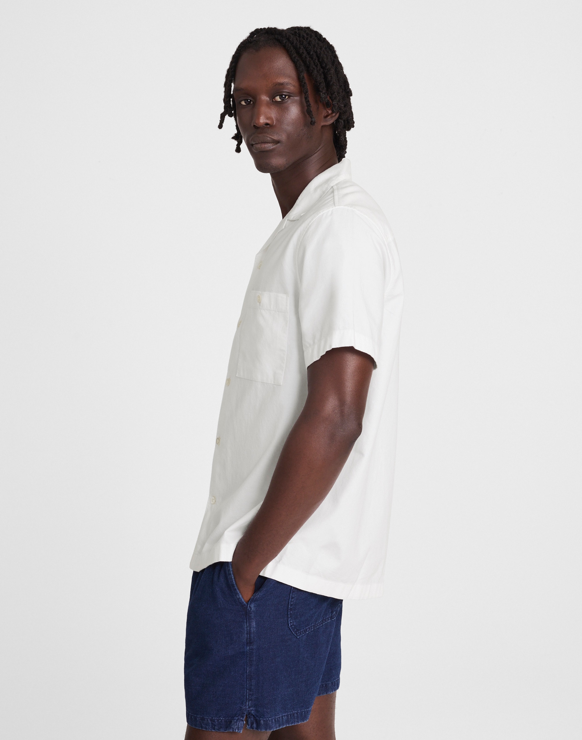 Camp Collar Short-Sleeve Shirt in Everyday Twill