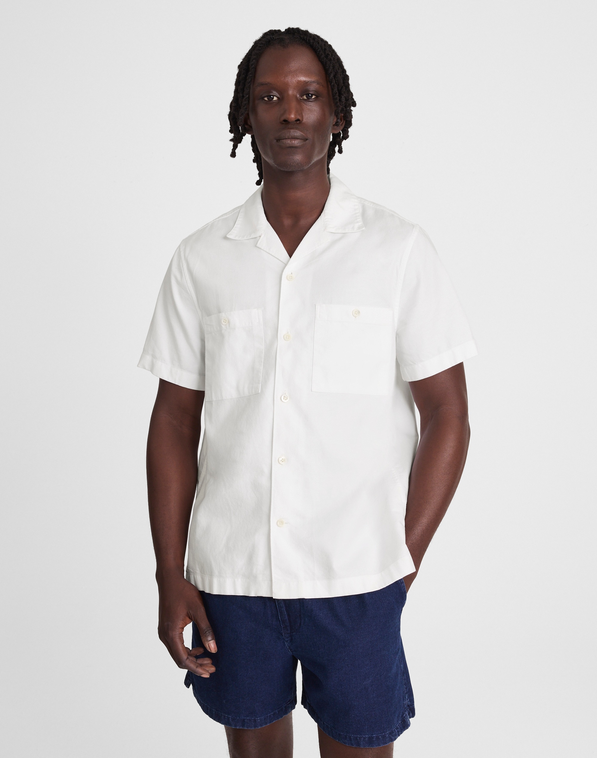 Camp Collar Short-Sleeve Shirt in Everyday Twill