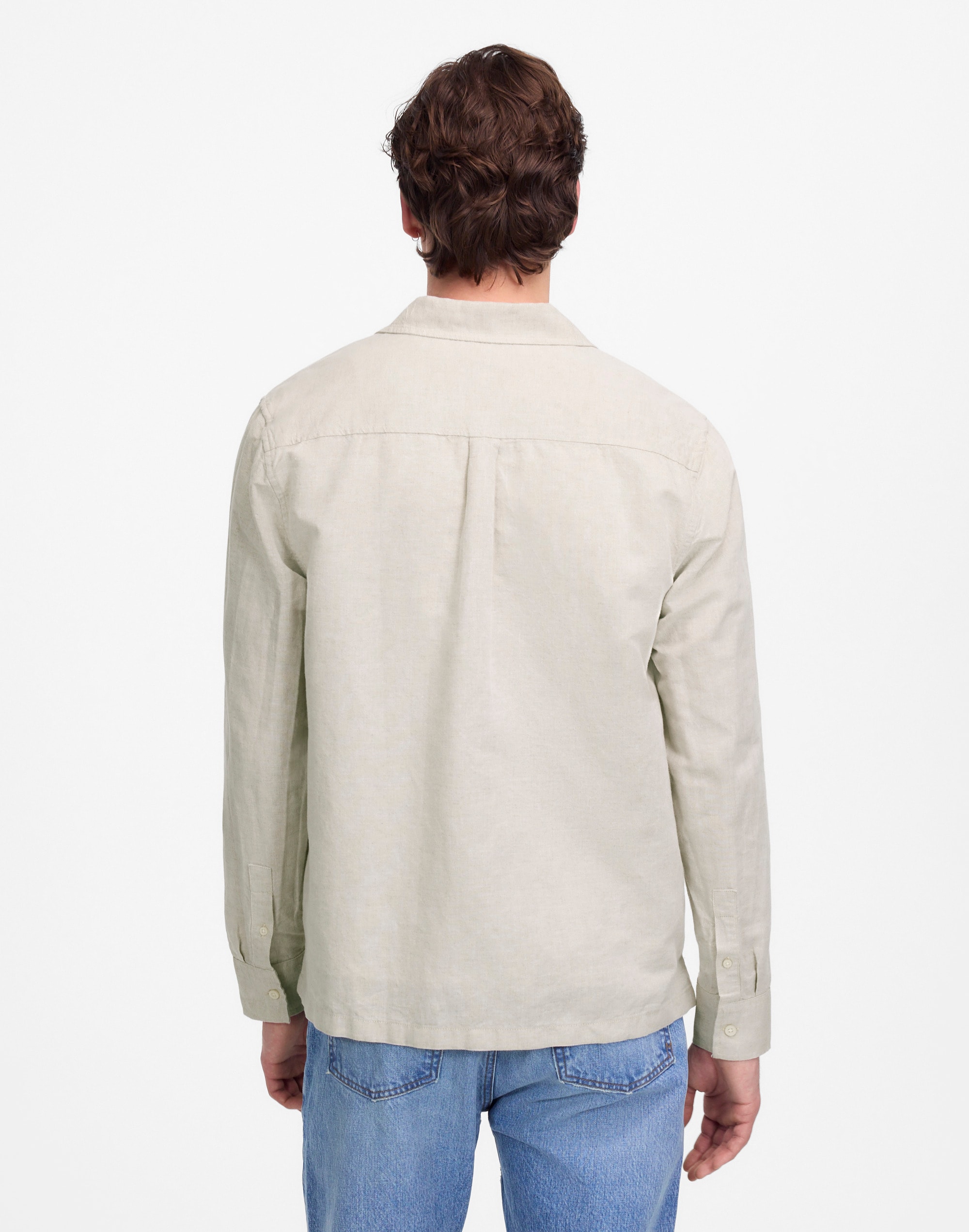 Button-Up Shirt in Cotton-Linen Blend