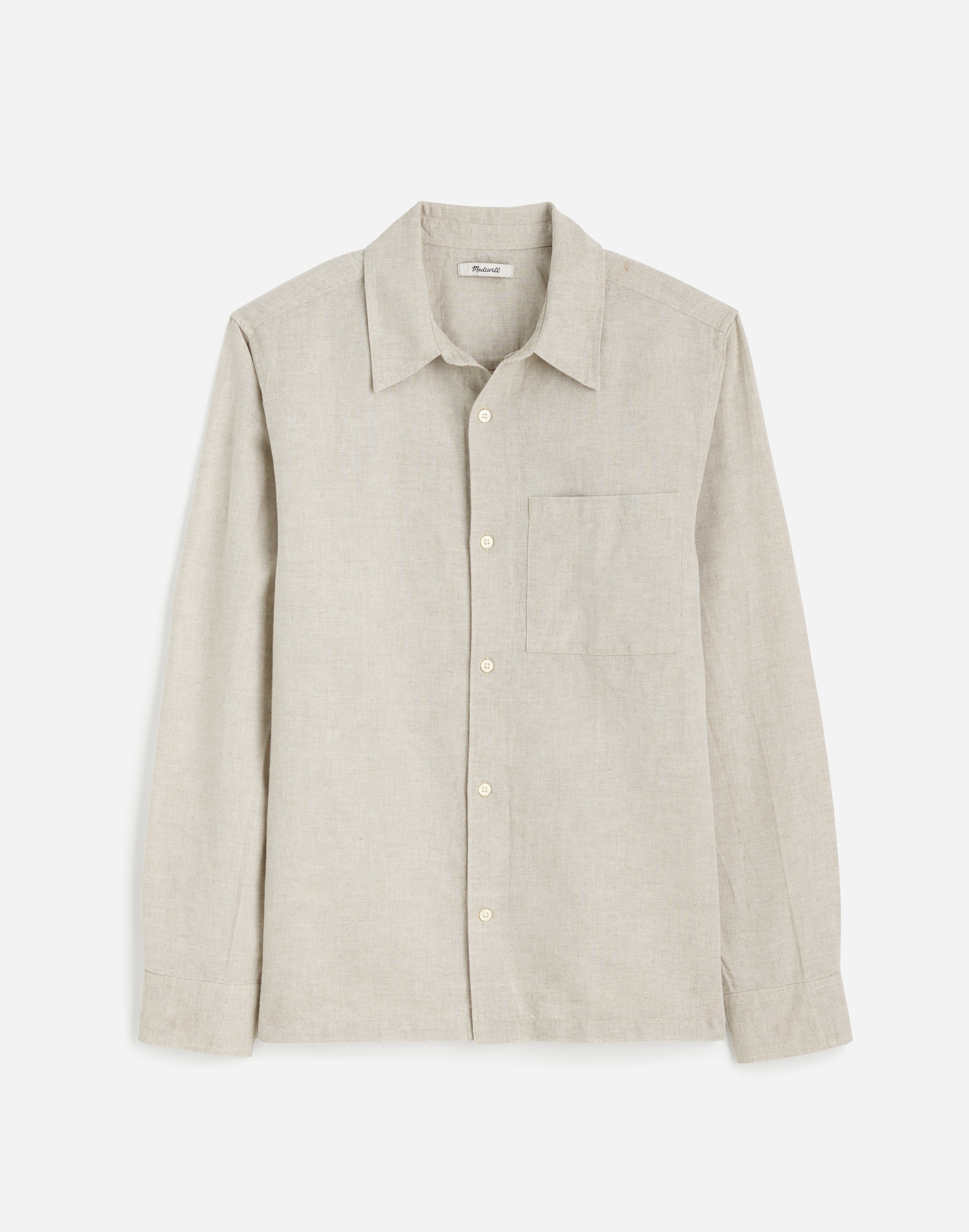 Button-Up Shirt in Cotton-Linen Blend