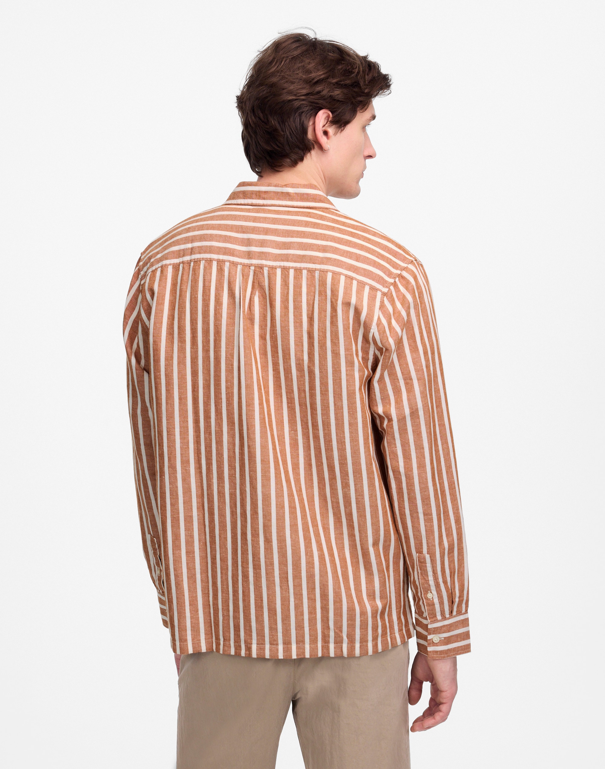 Button-Up Shirt in Cotton-Linen Blend