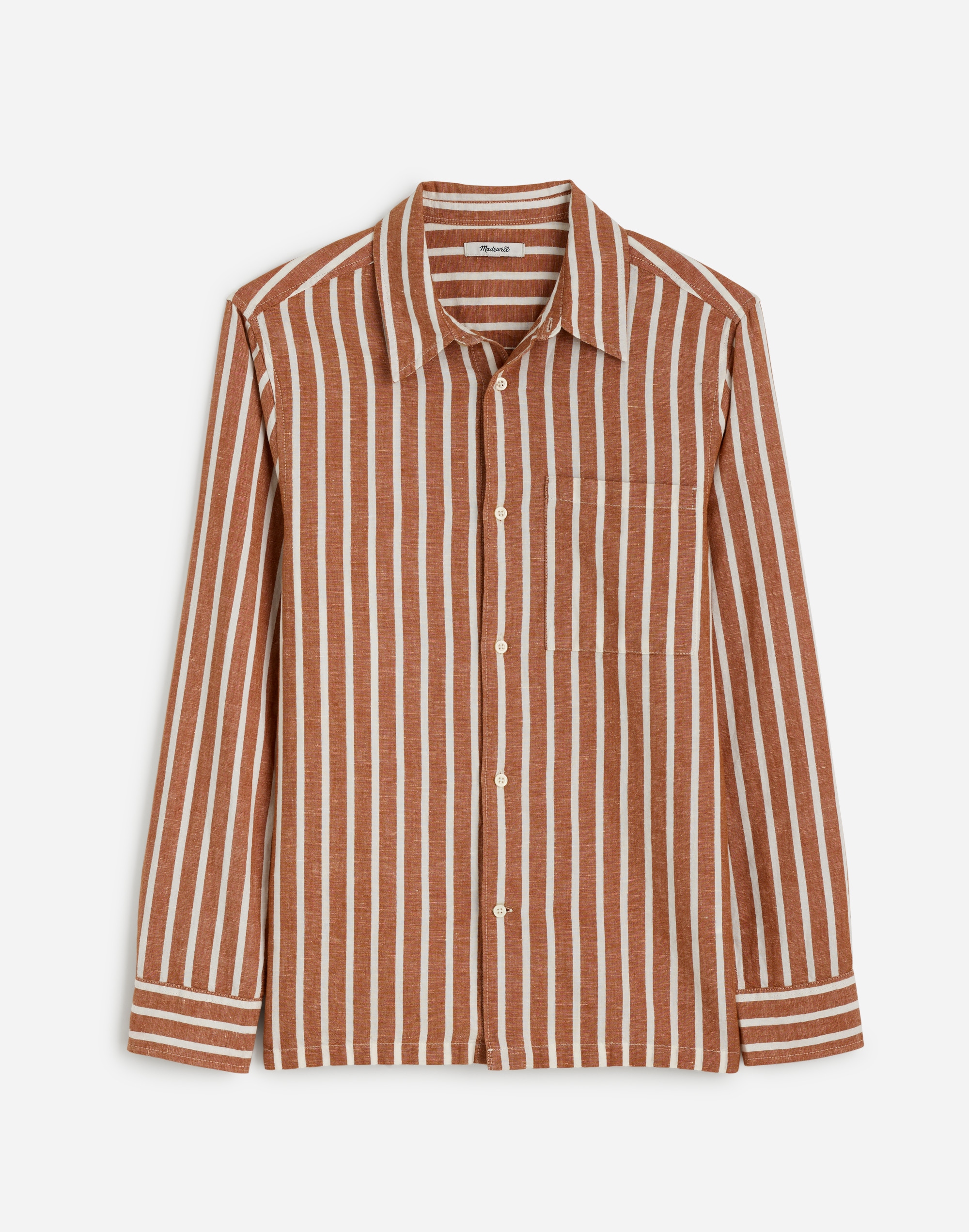 Button-Up Shirt in Cotton-Linen Blend