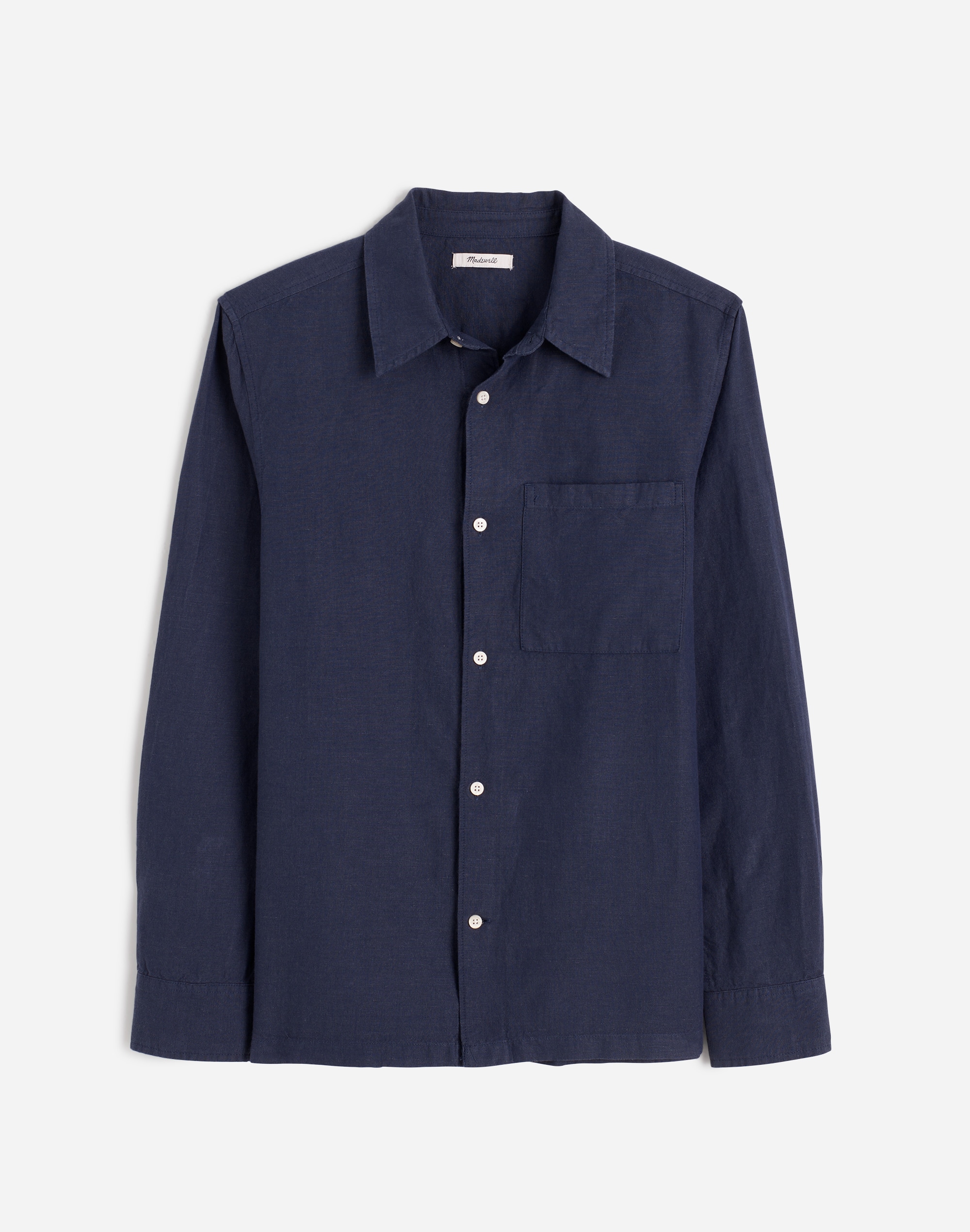 Button-Up Shirt in Cotton-Linen Blend