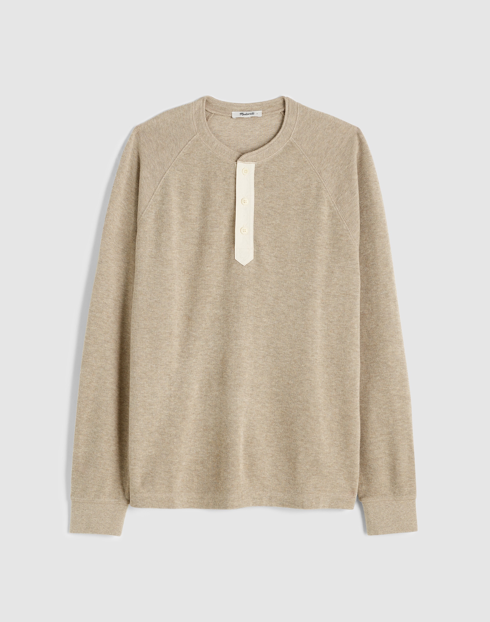 French Rib Knit Long-Sleeve Henley Tee