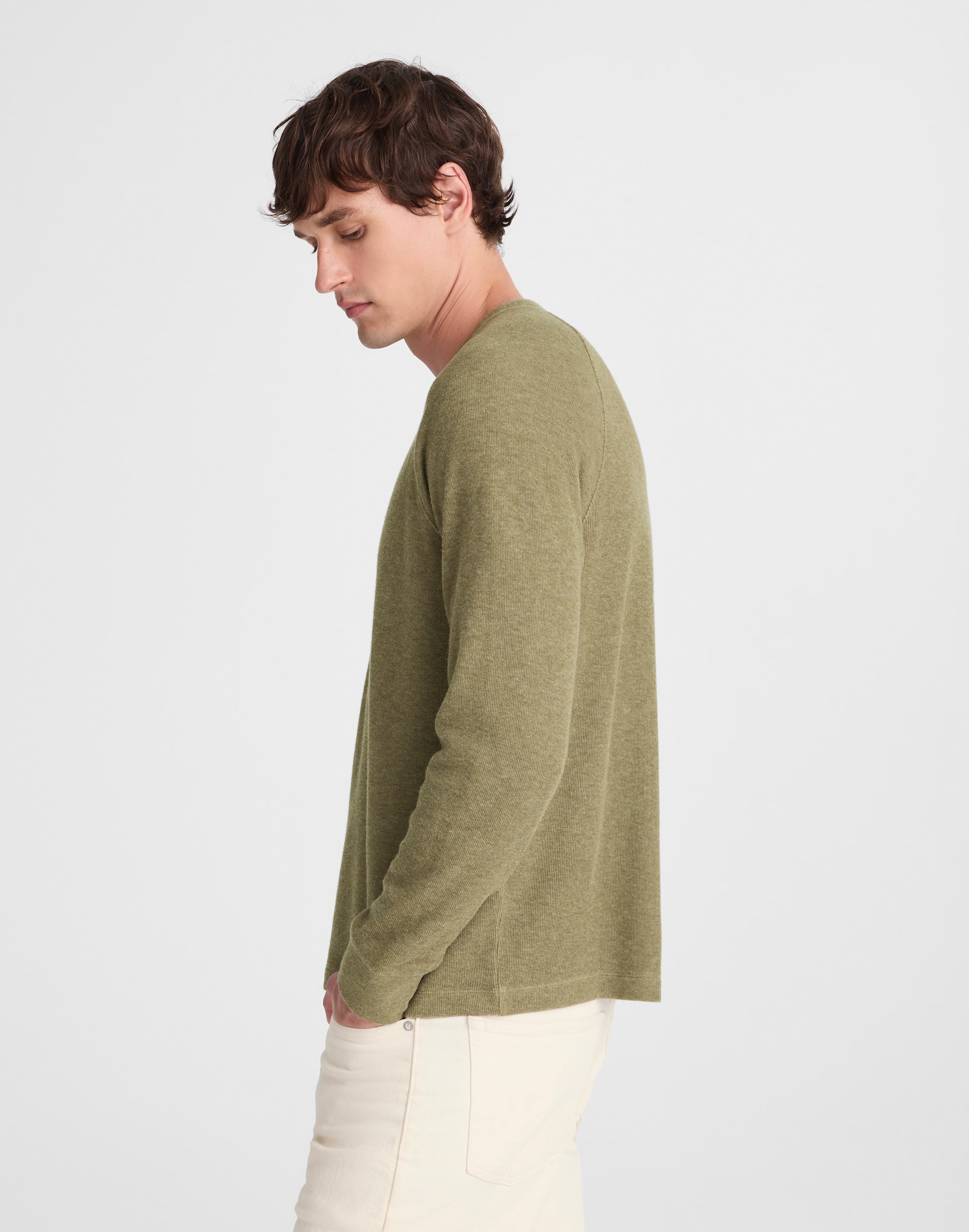 French Rib Knit Long-Sleeve Henley Tee