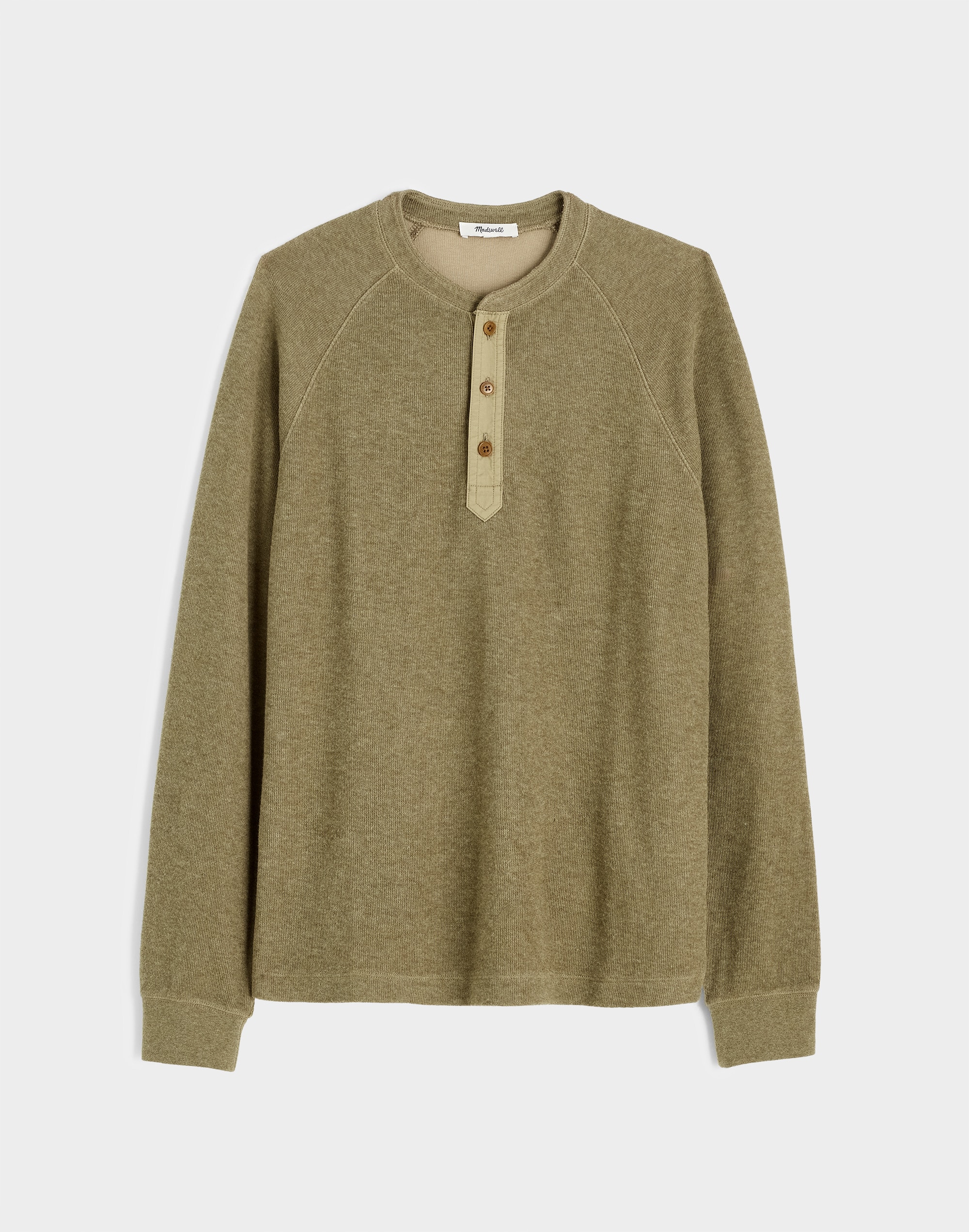 French Rib Knit Long-Sleeve Henley Tee