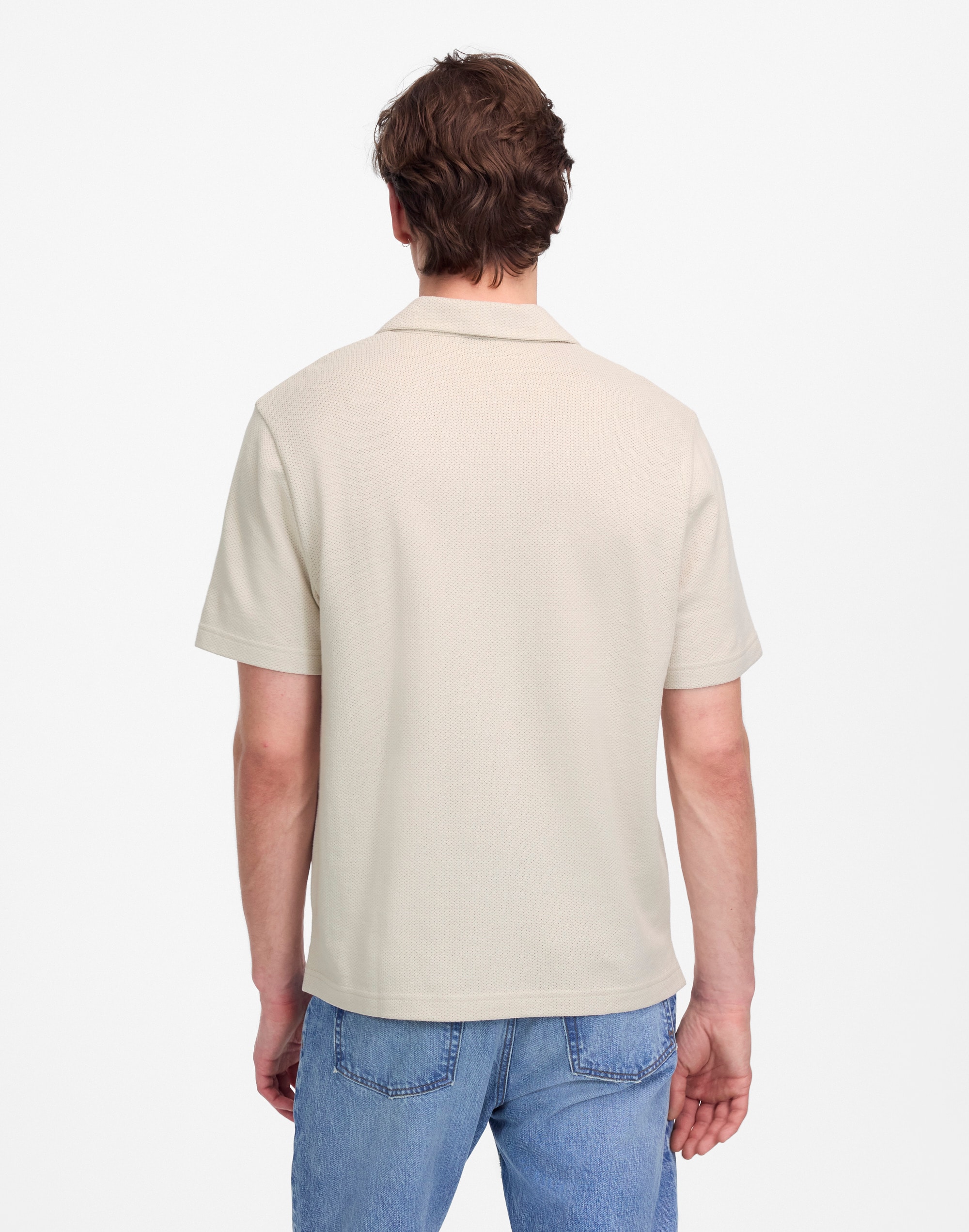 Johnny-Collar Polo in Heavyweight Mesh