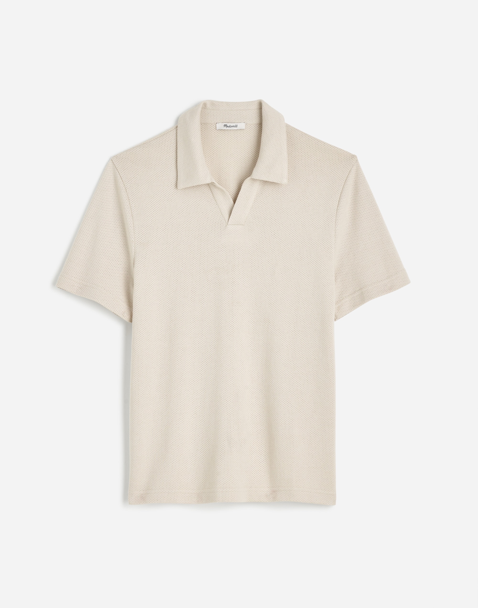 Johnny-Collar Polo in Heavyweight Mesh