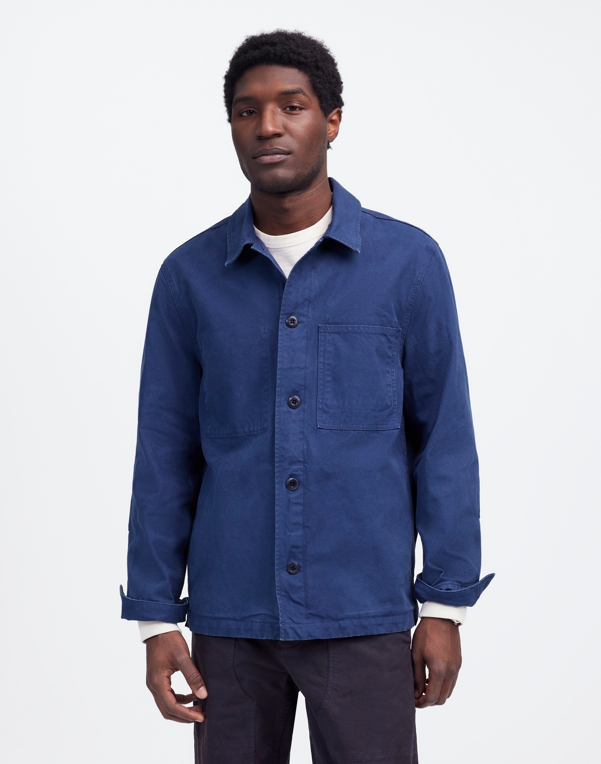 Overshirt in Garment-Dyed Canvas