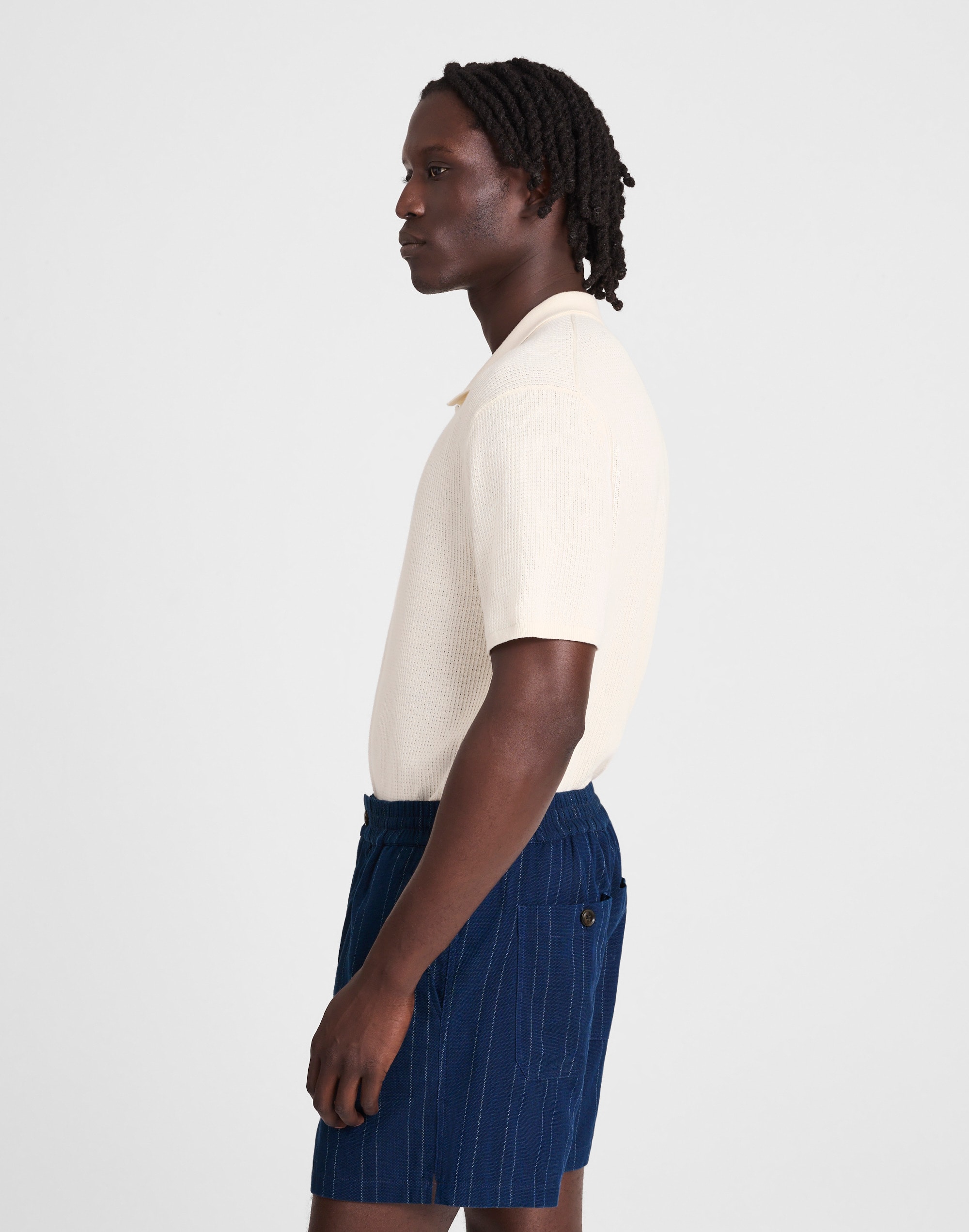 Indigo-Dyed Stripe Everywear Shorts