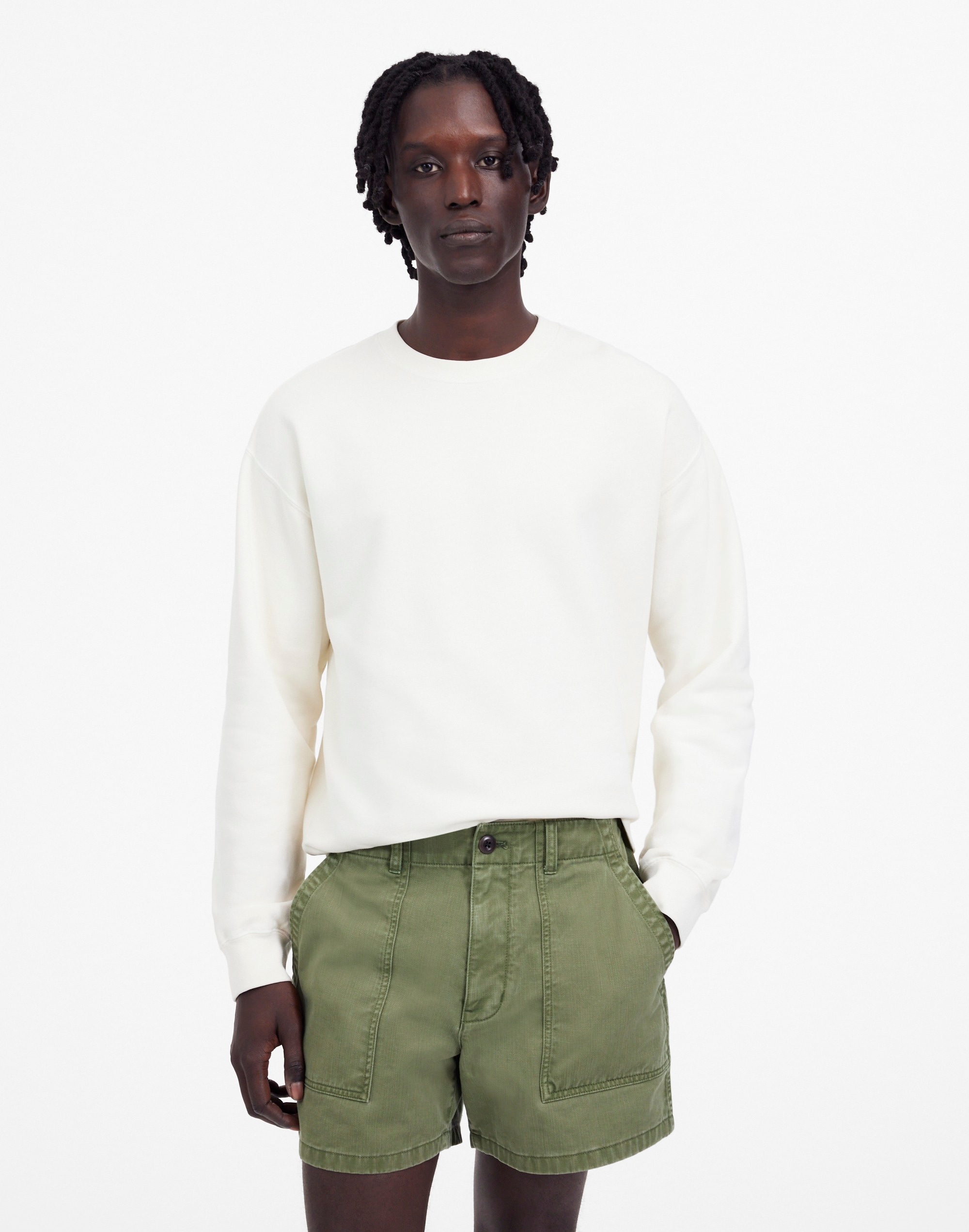 Fatigue Shorts in Garment-Dyed Cotton Twill