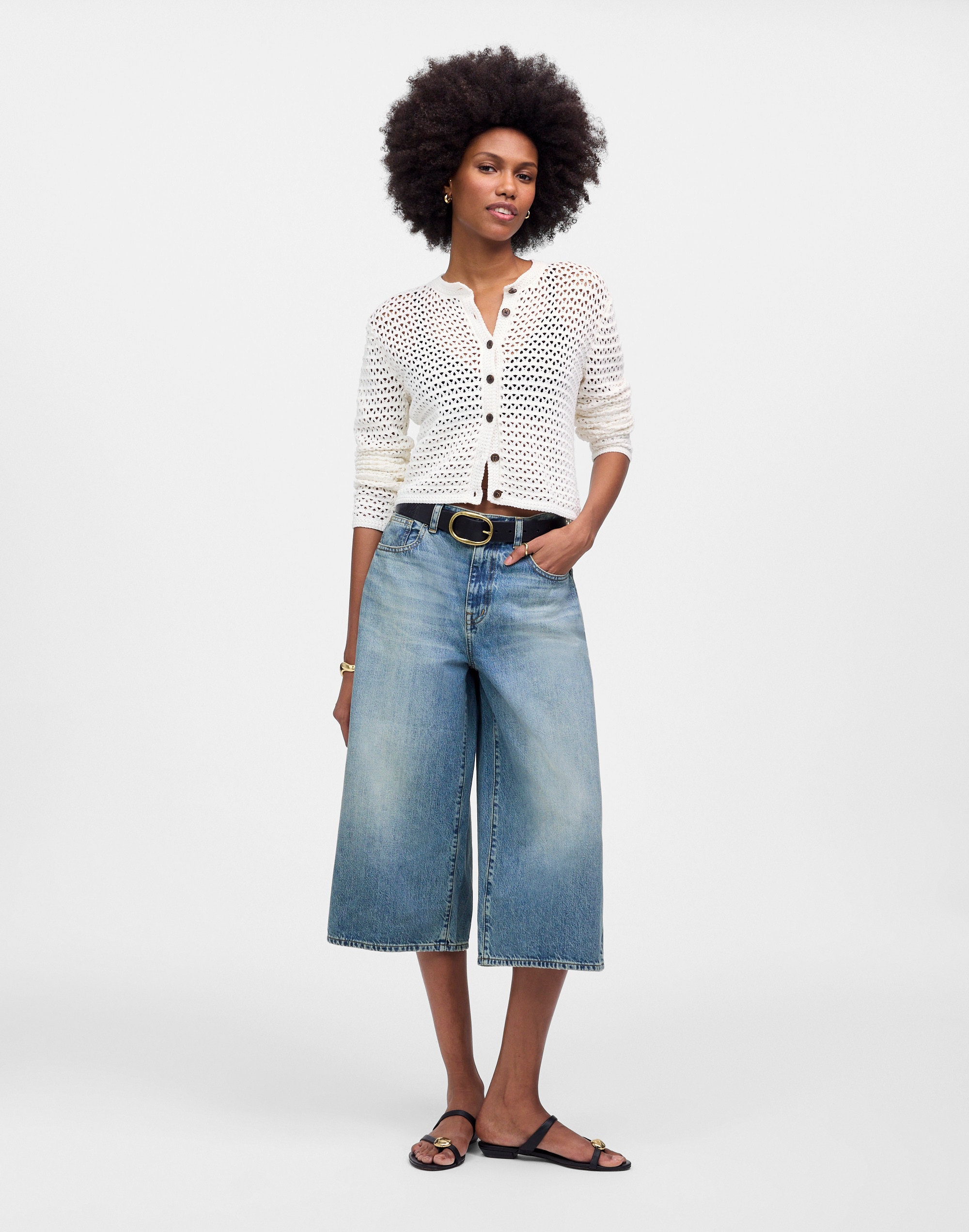 denim culottes in billings wash