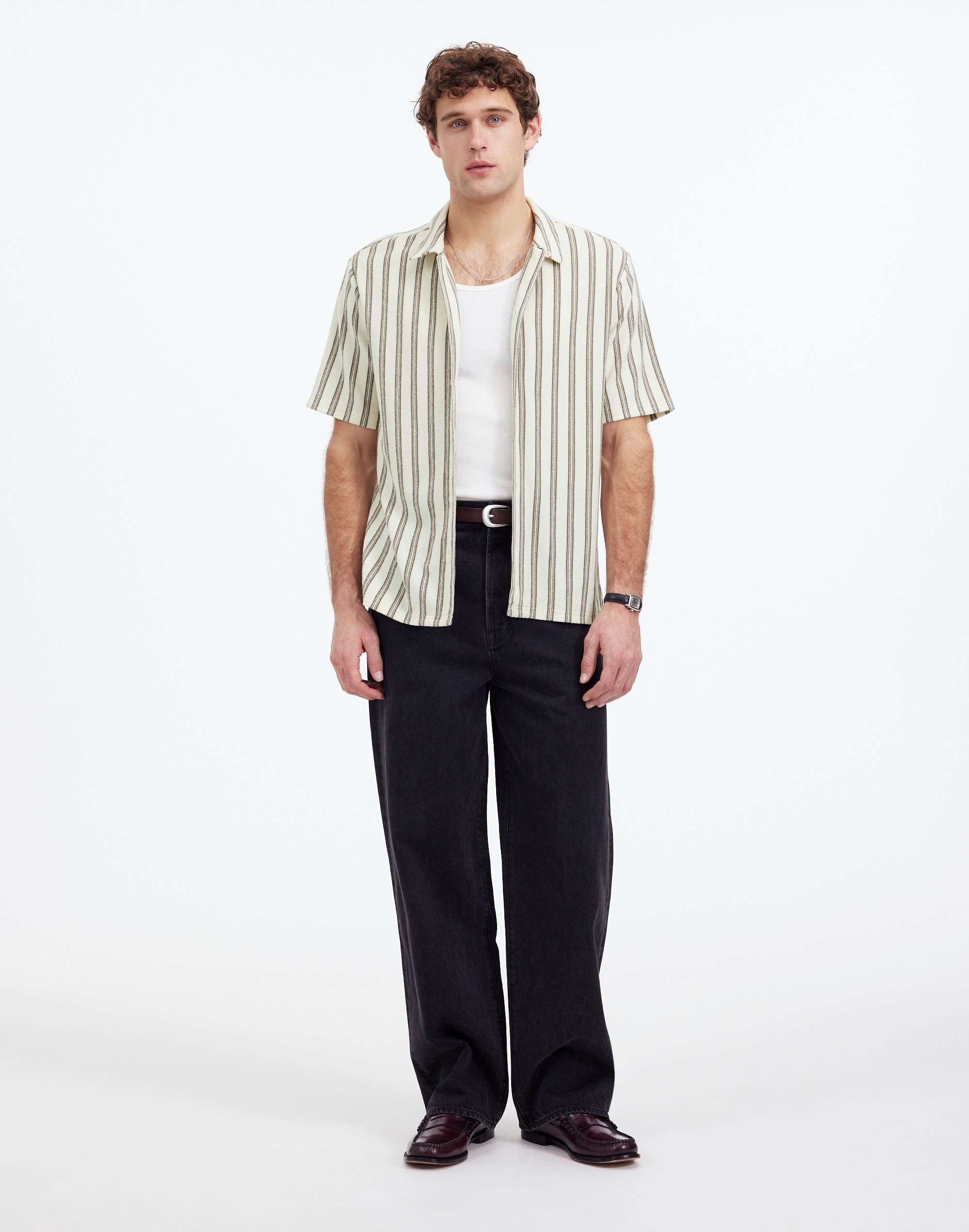 Textured Camp Collar Shirt