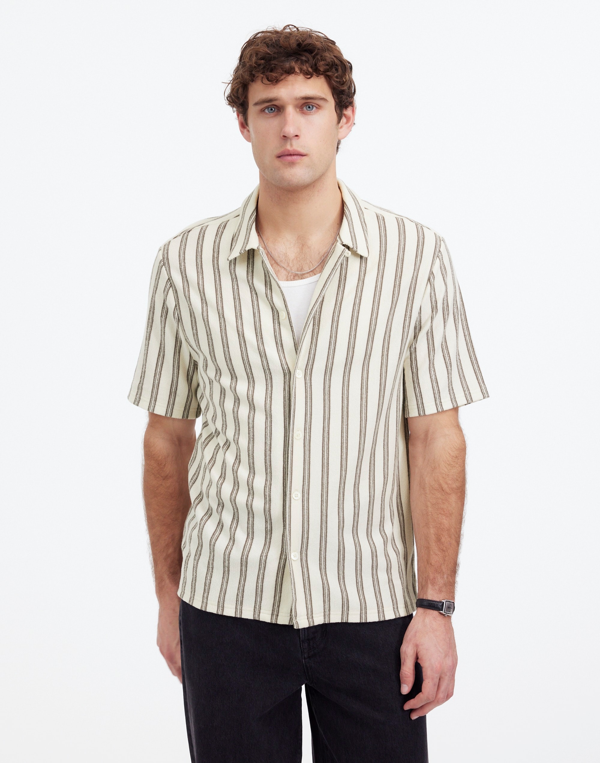 Textured Camp Collar Shirt