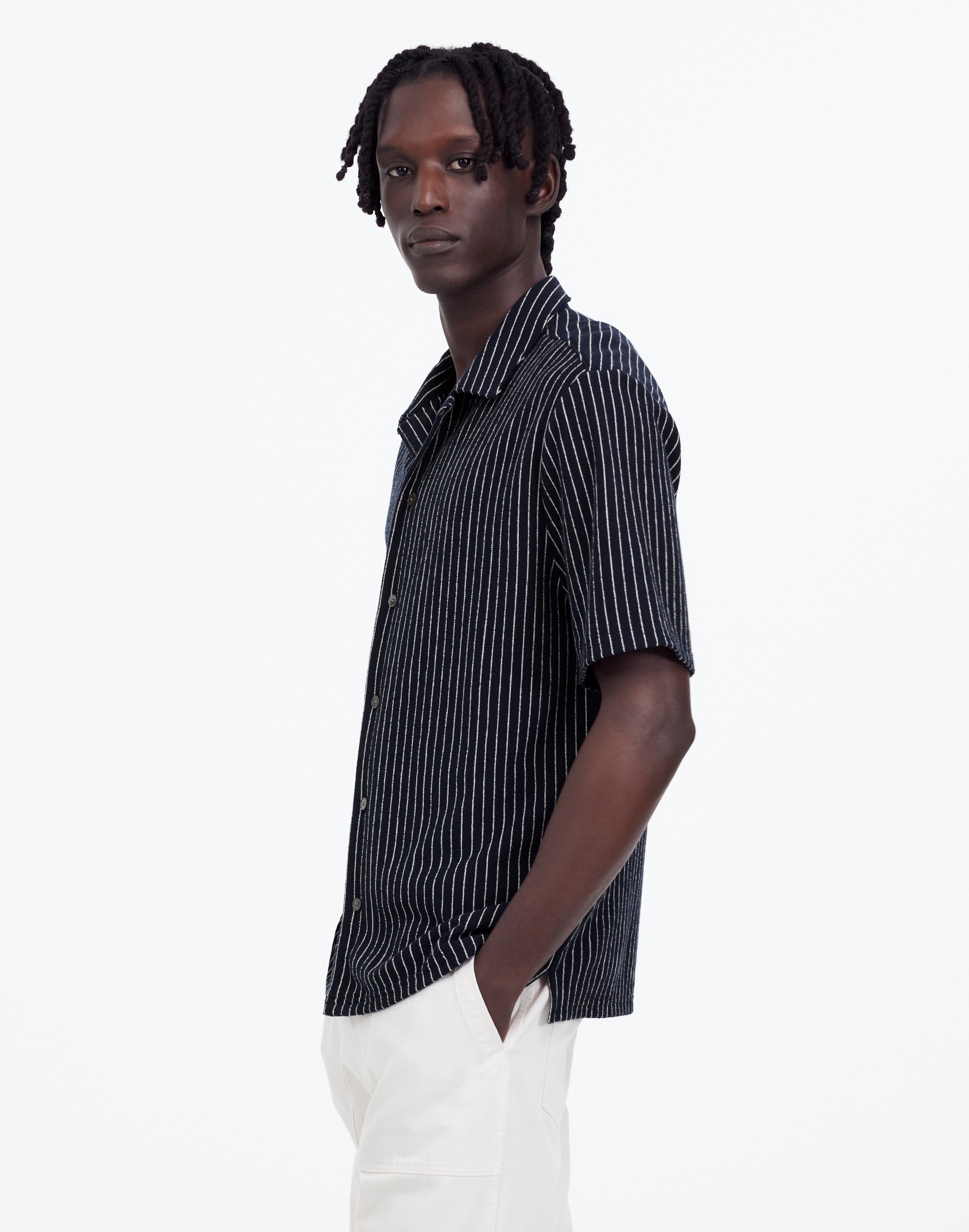 Textured Camp Collar Shirt