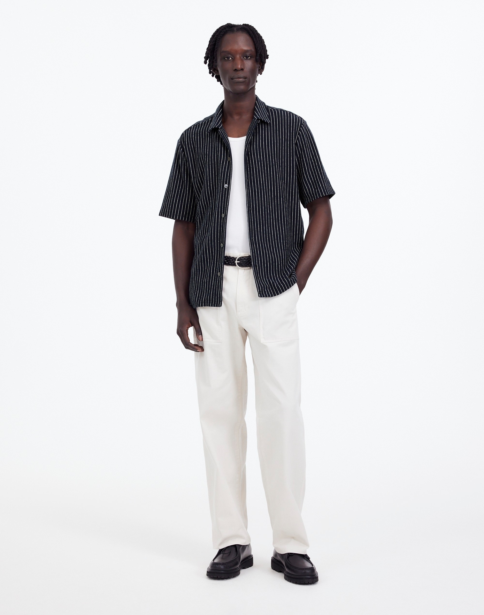 Textured Camp Collar Shirt